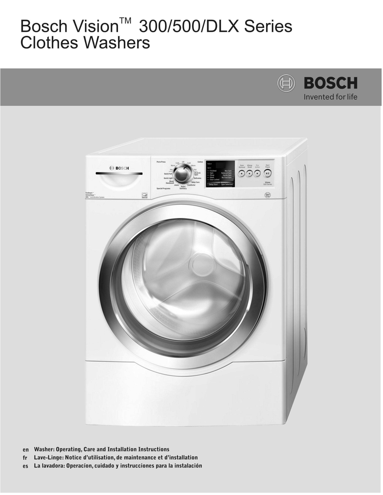 BOSCH WFVC5400UC User Manual