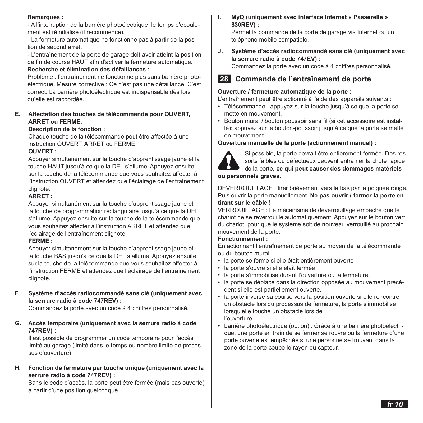 Chamberlain ML810EV, ML1040EV User Manual