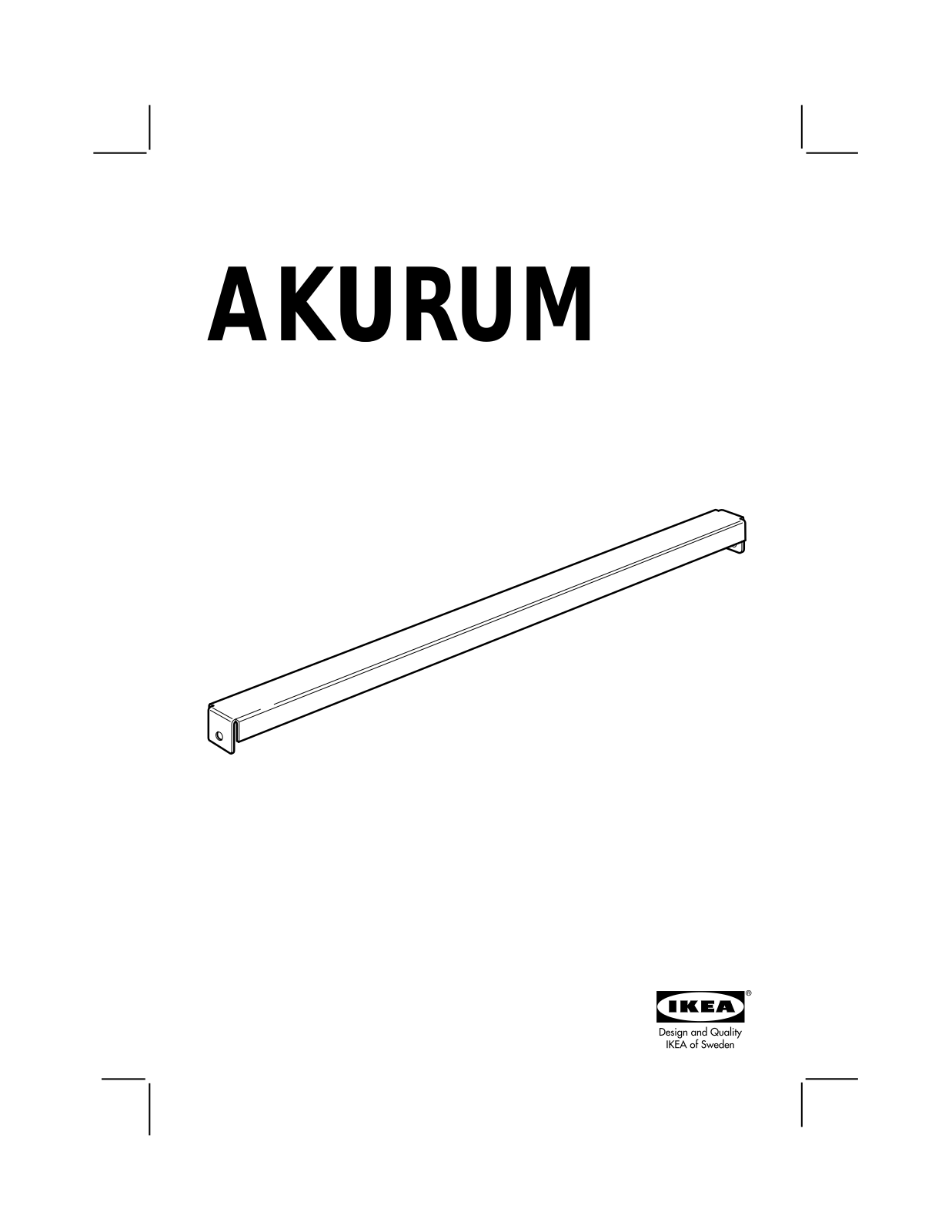 IKEA AKURUM RAIL FOR PARTITION 30 GRY NA Assembly Instruction