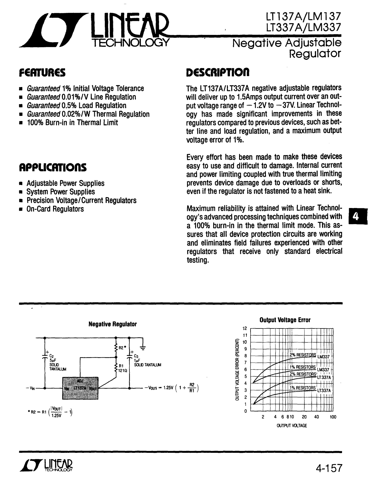 Linear Technology LT337A, LT137A Datasheet