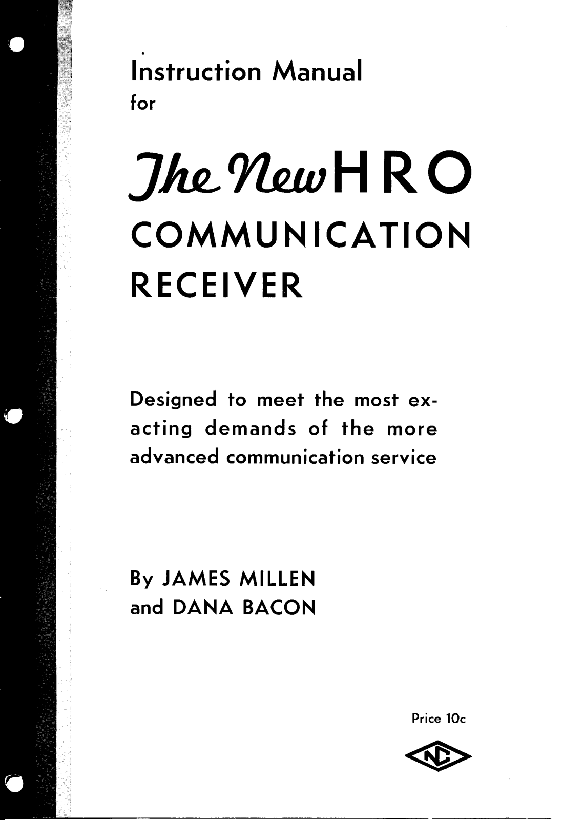 National HRO, HRO-1935 User Guide