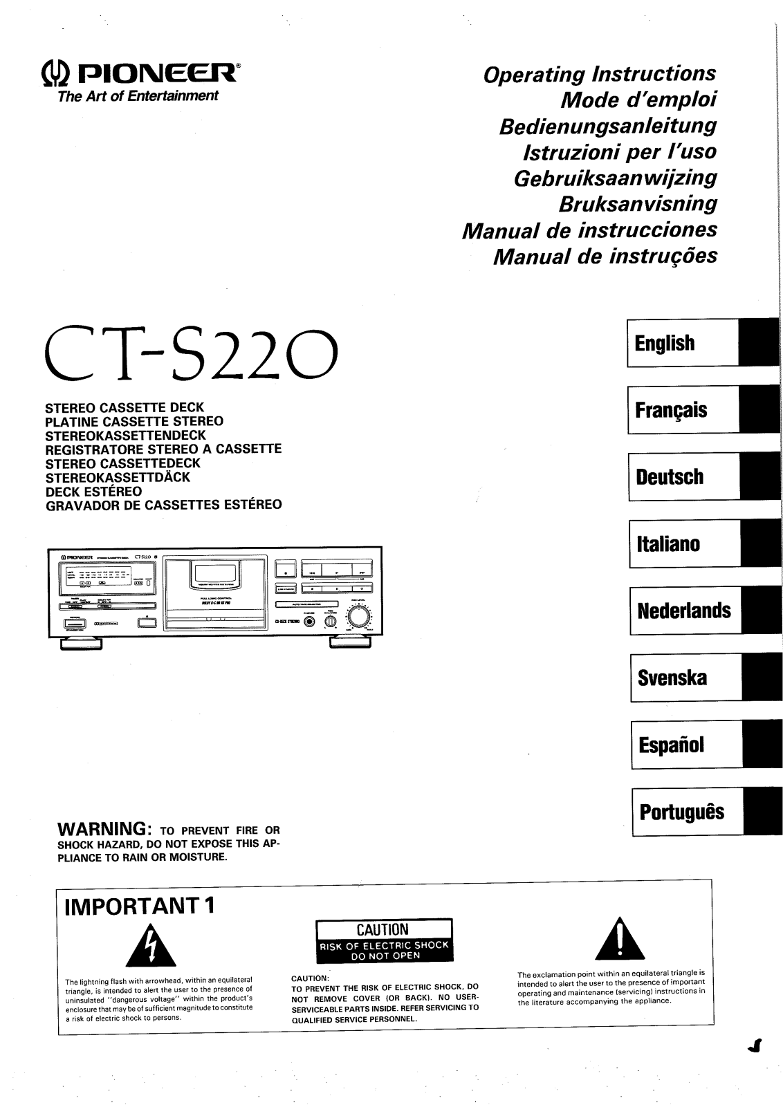 Pioneer CTS-220 Owners manual