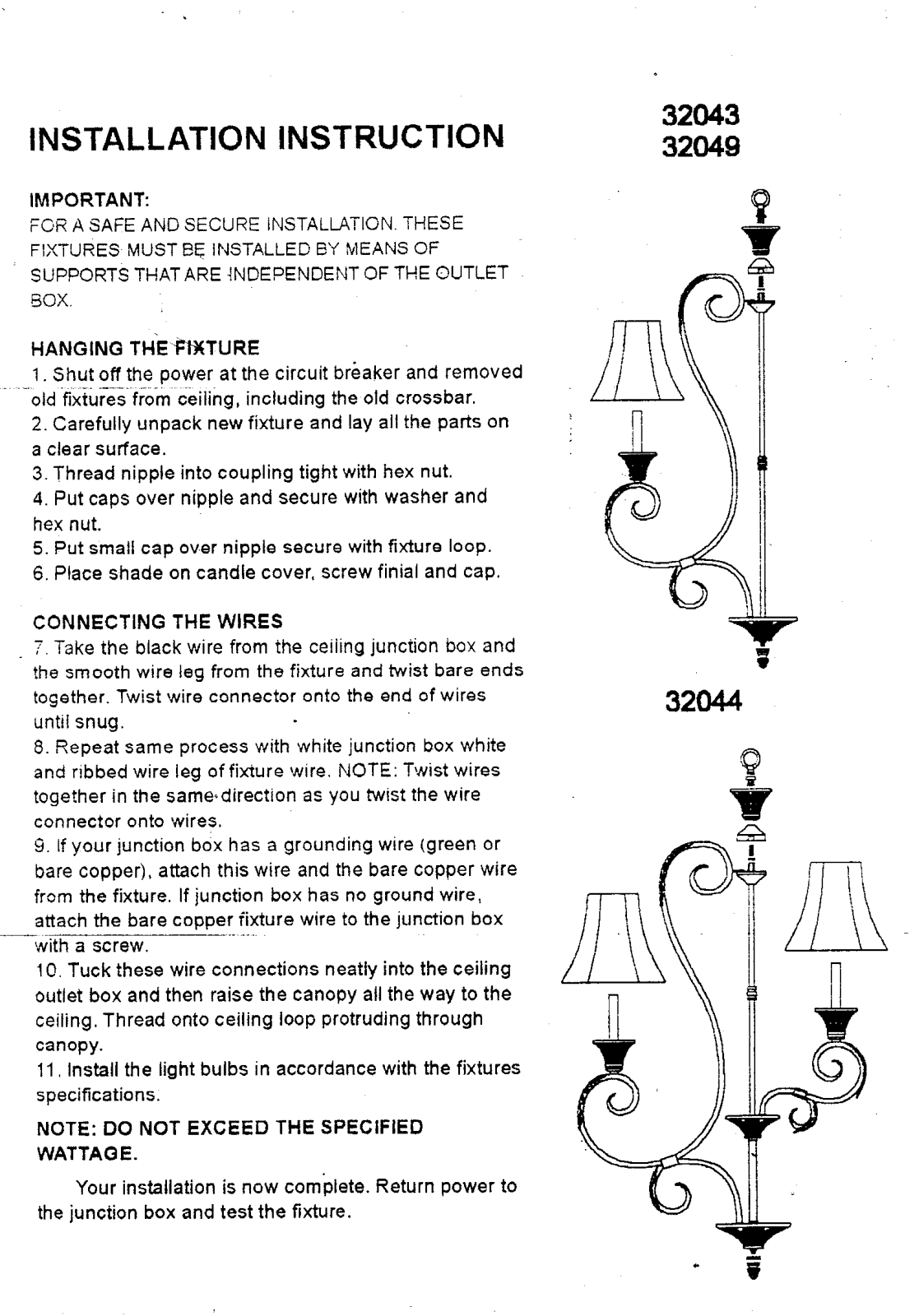 Triarch 32049, 32043, 32044 User Manual