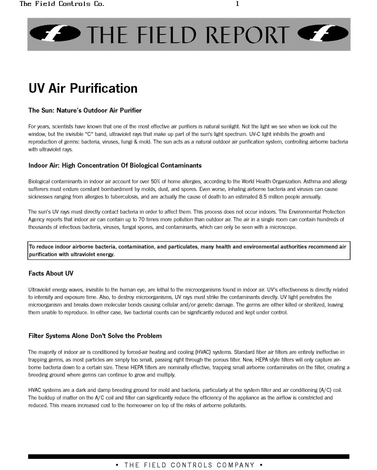 Field Controls FORM42 User Manual