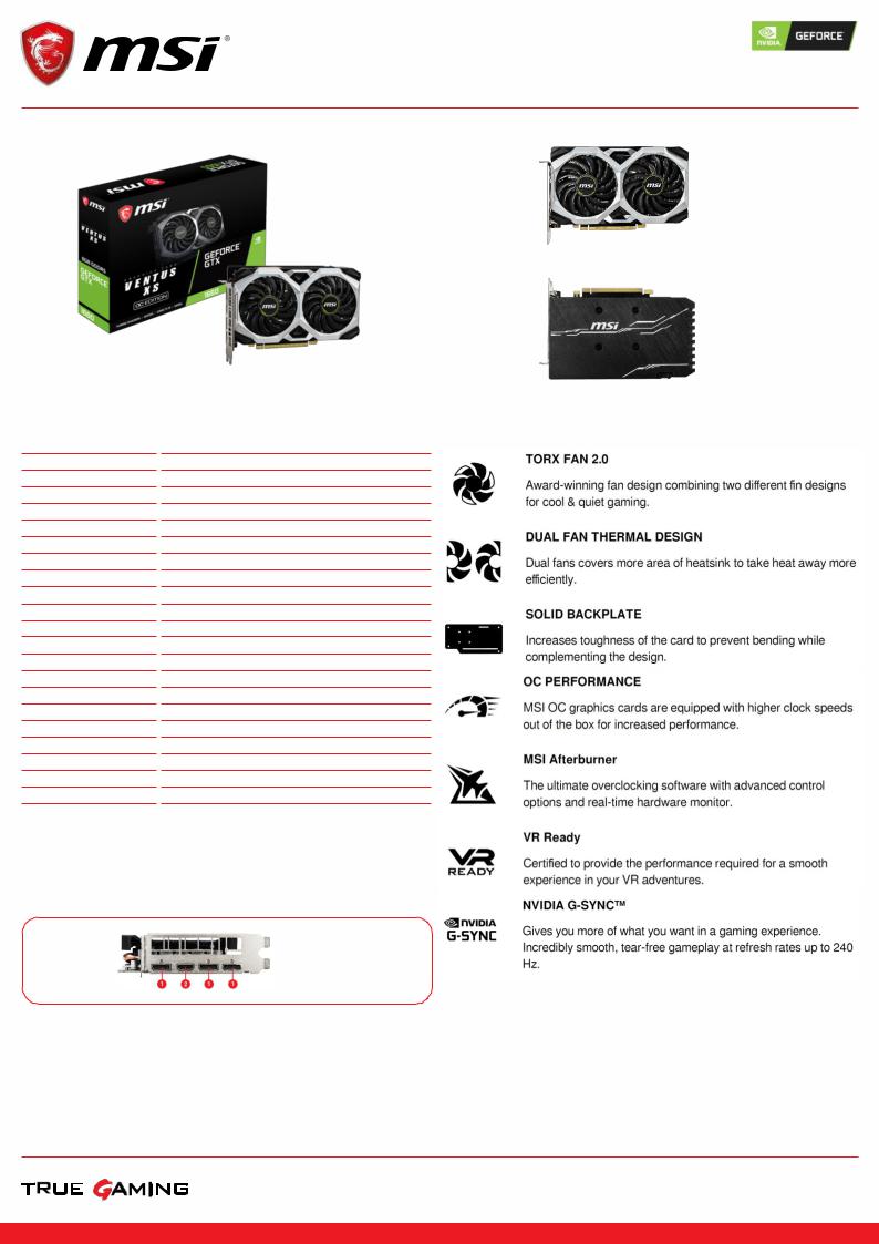MSI GTX 1660 Ventus XS 6G OC Service Manual