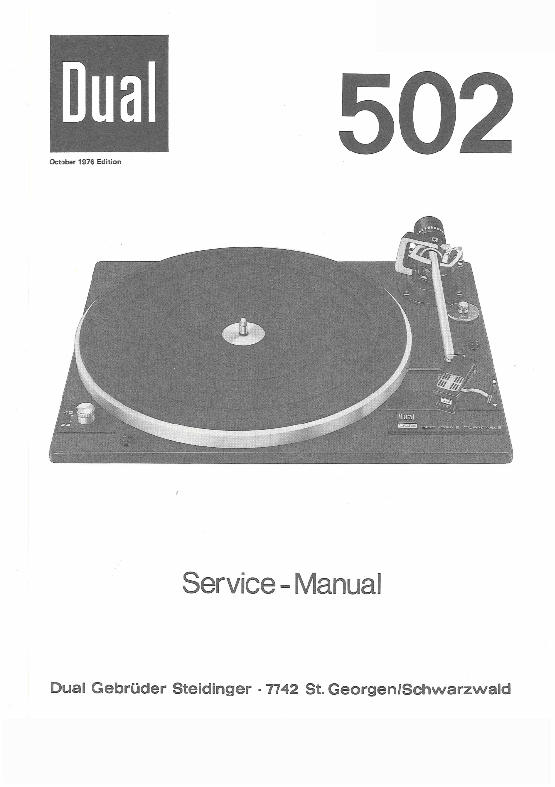 Dual 502 Service Manual