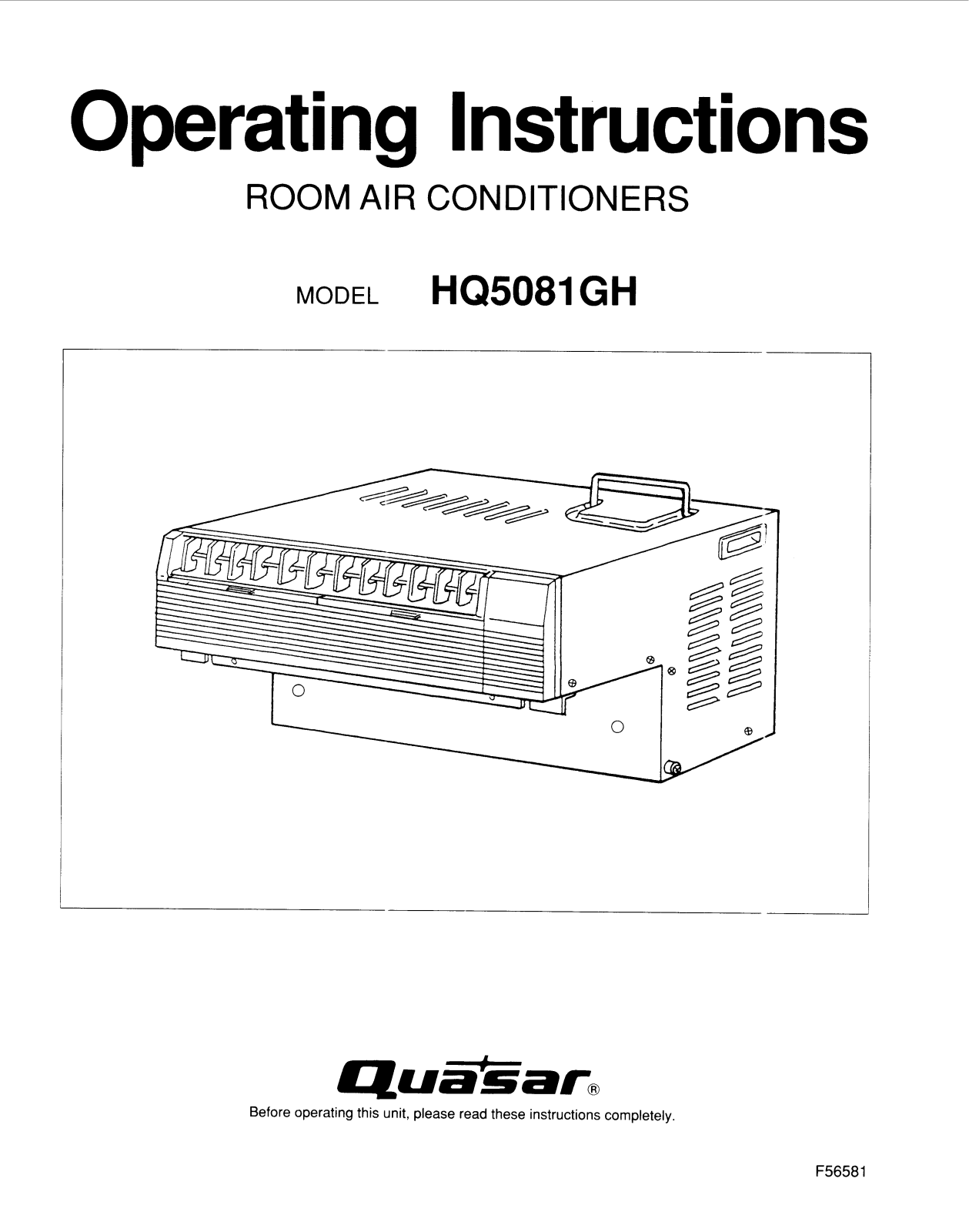 Panasonic hq-5081gh Operation Manual