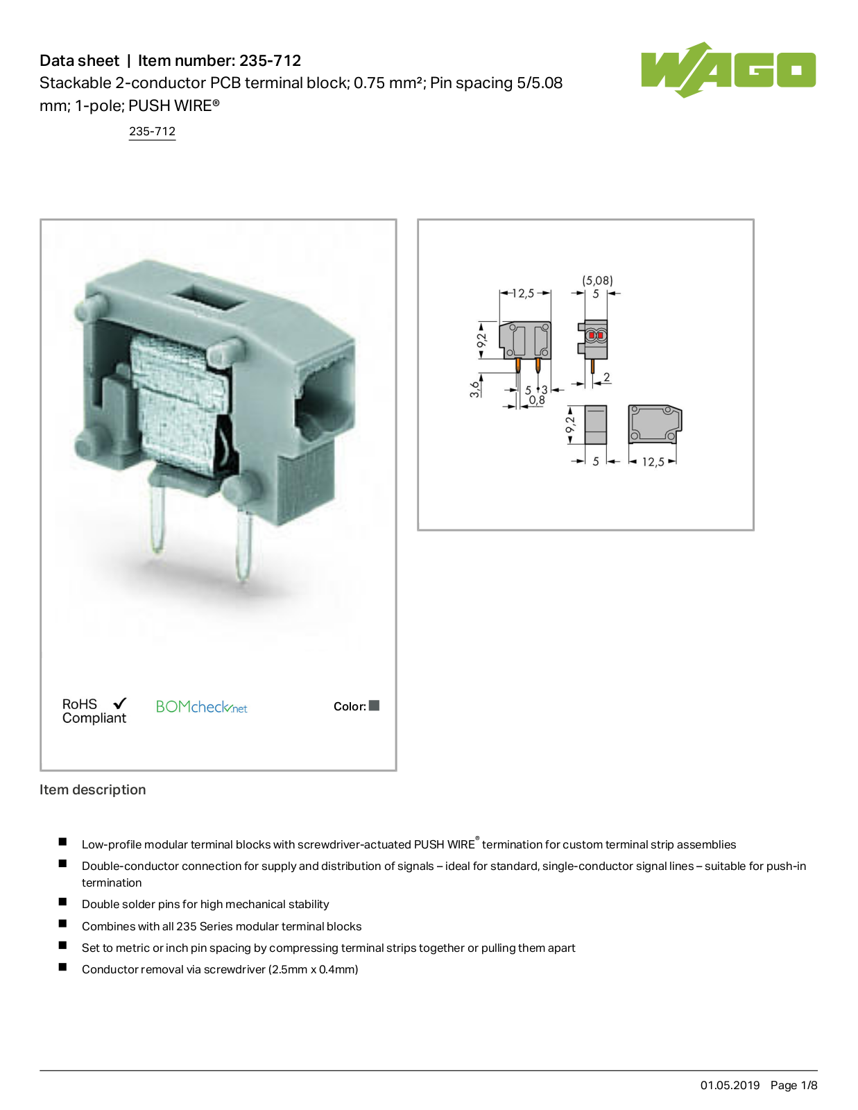 Wago 235-712 Data Sheet