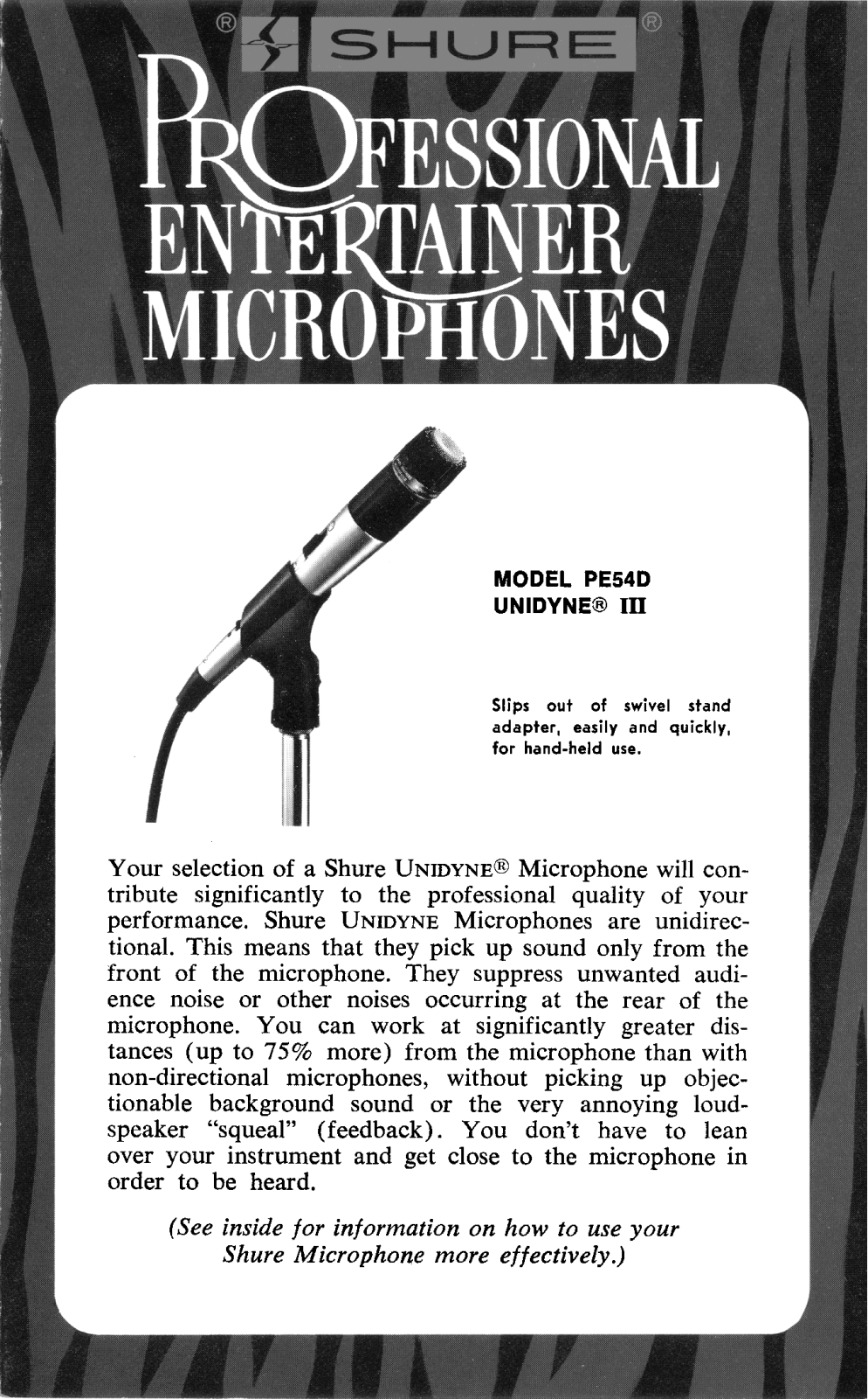 Shure PE54D User Guide