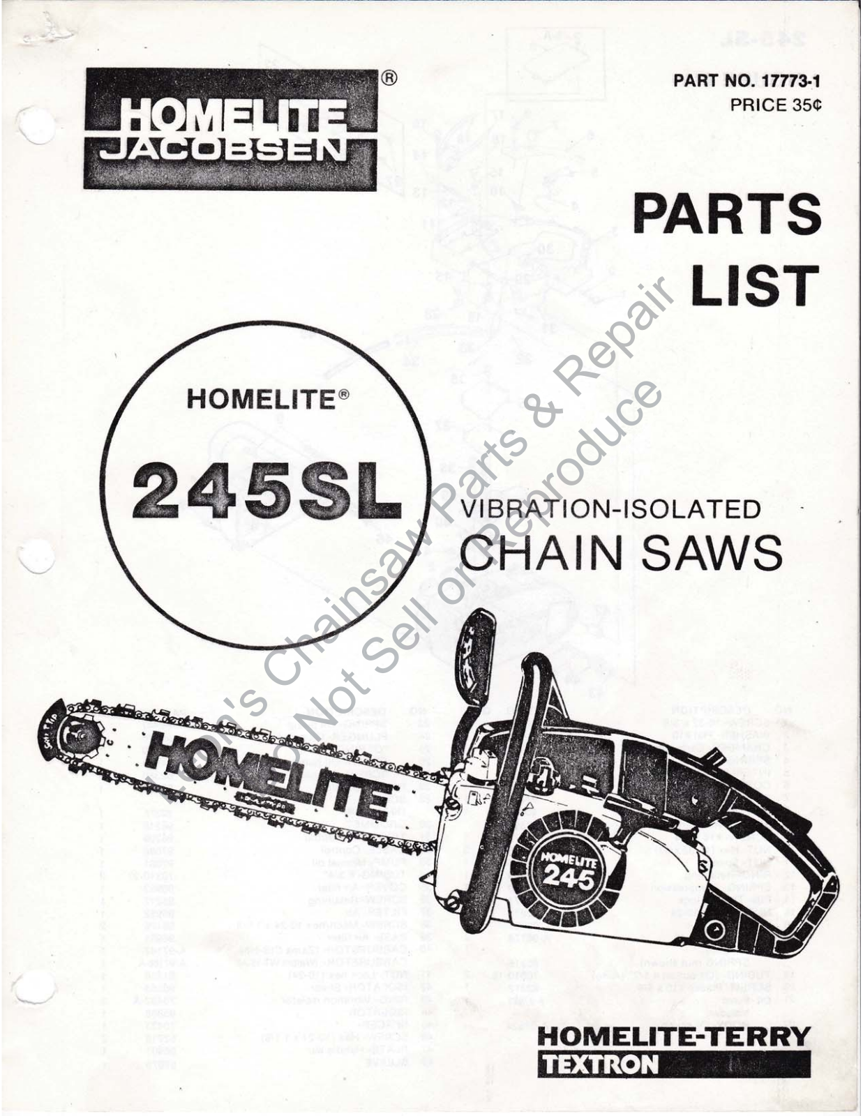 Homelite 245sl User Manual