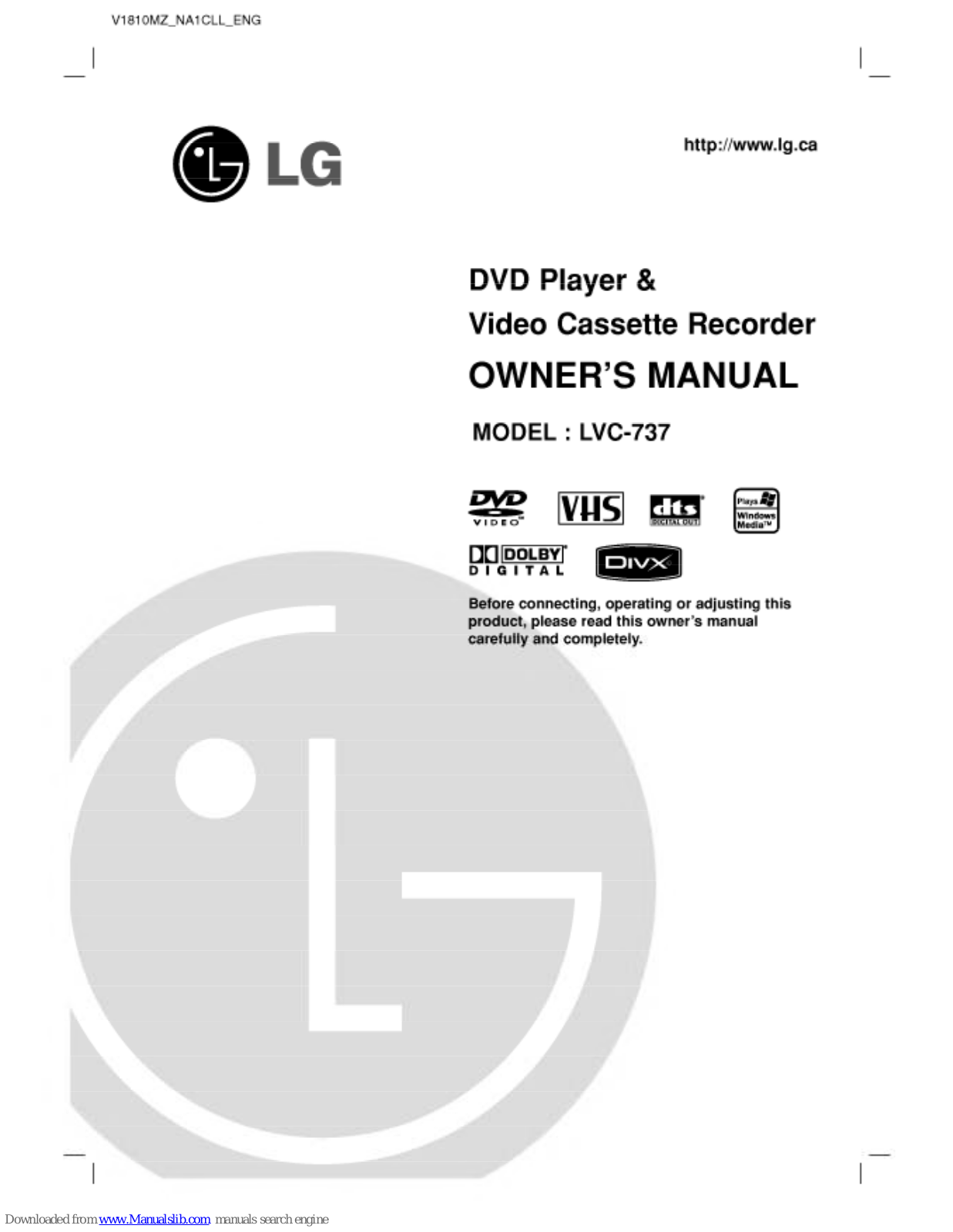 LG LVC-737 Owner's Manual