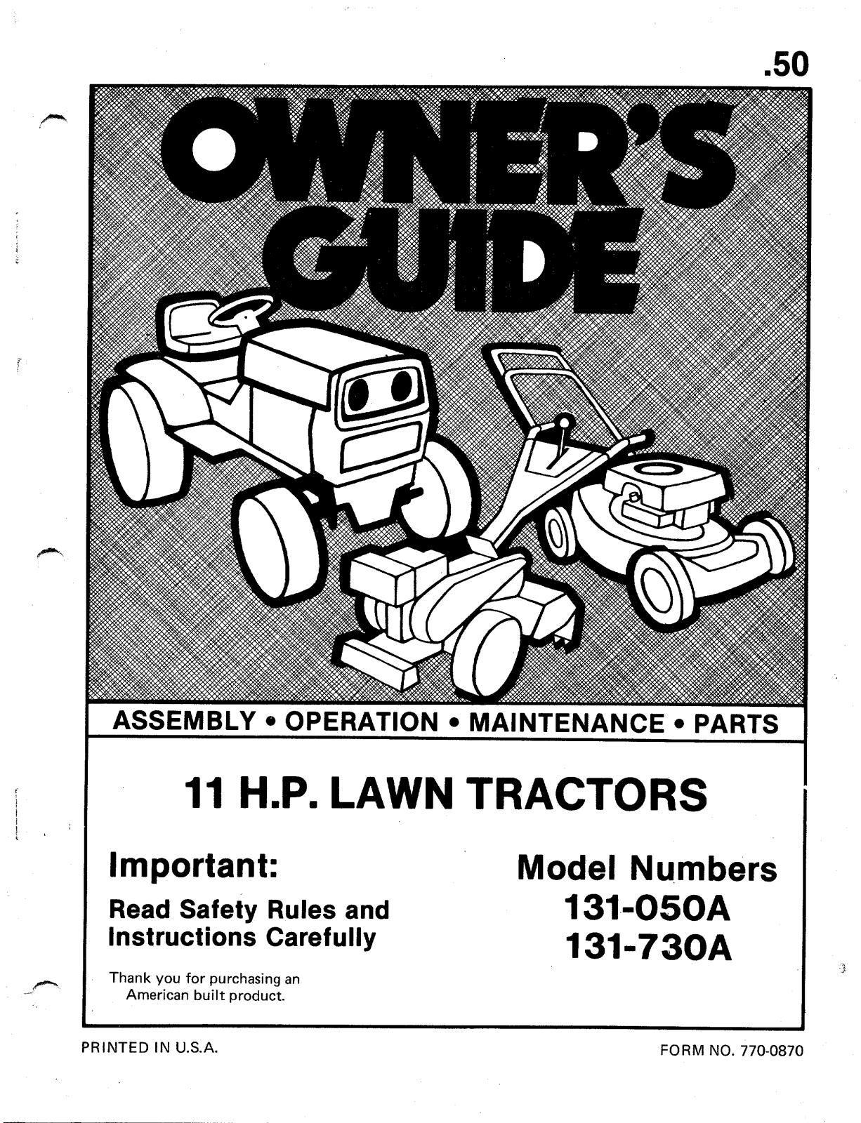 Bolens 131-050A User Manual