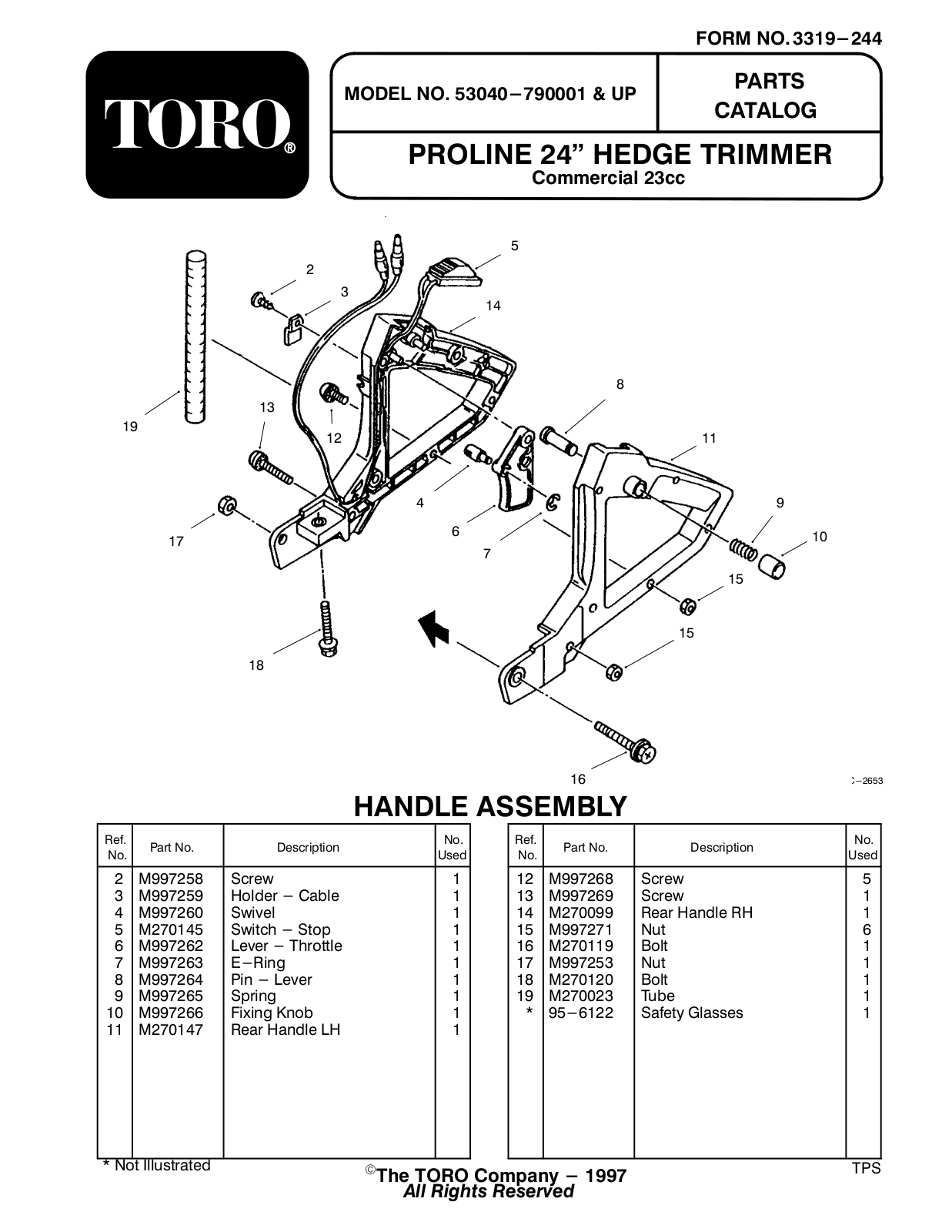 Toro 53040 Parts Catalogue