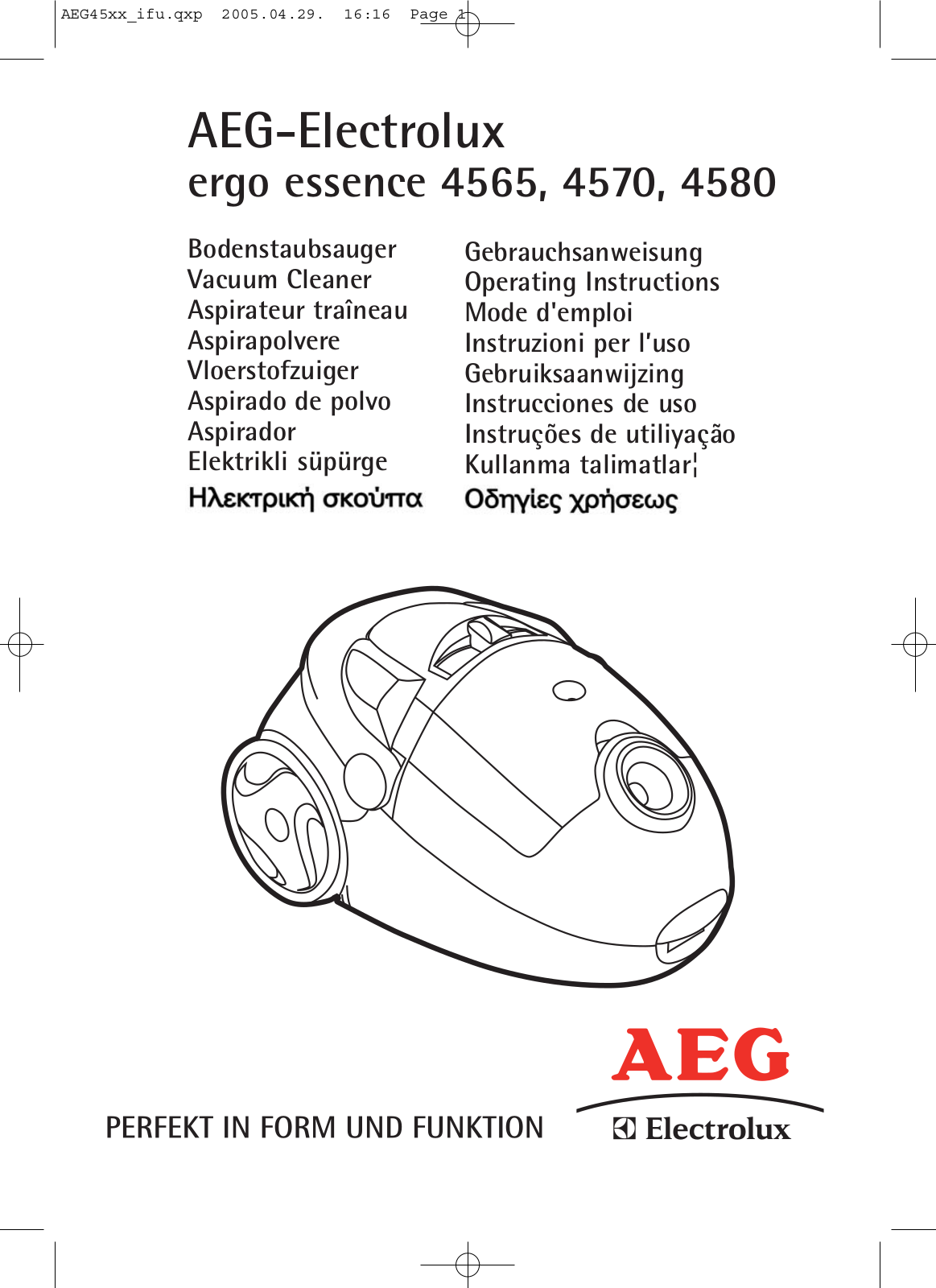 AEG ergo essence 4565, ergo essence  4570, ergo essence  4580 User Manual