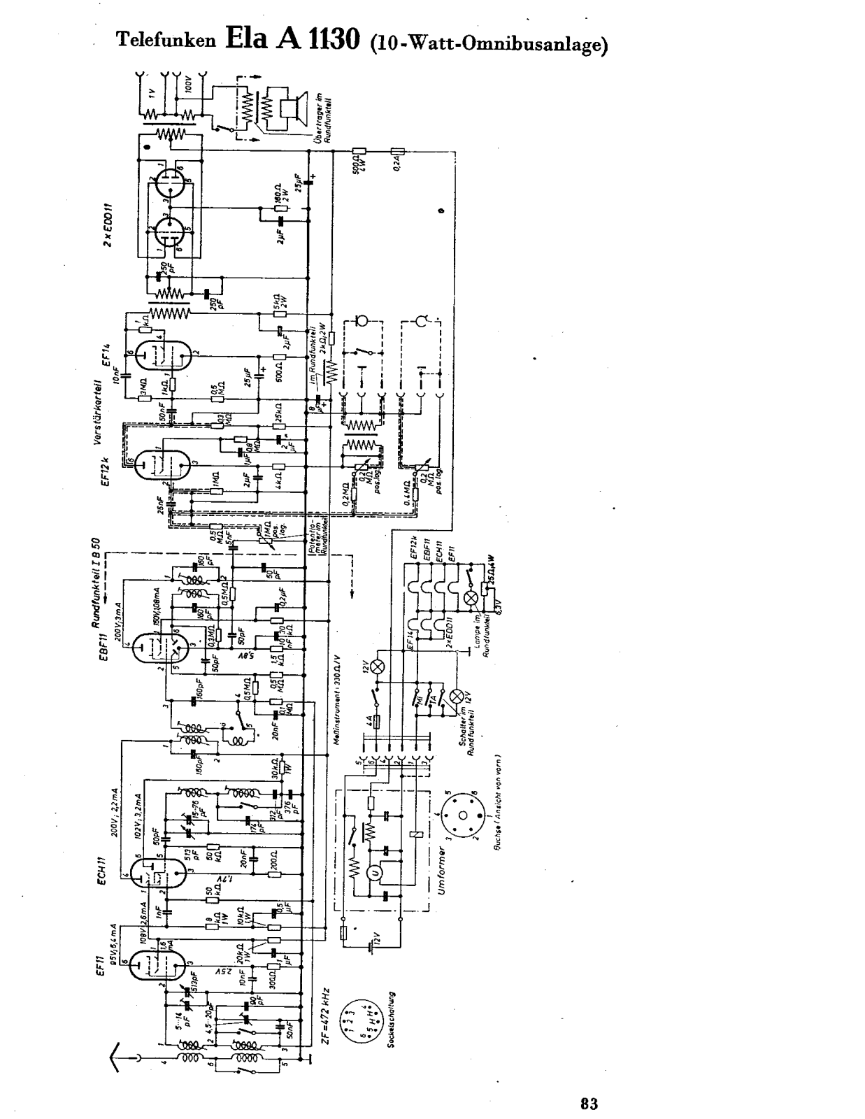 Telefunken Ela A 1130 Cirquit Diagram