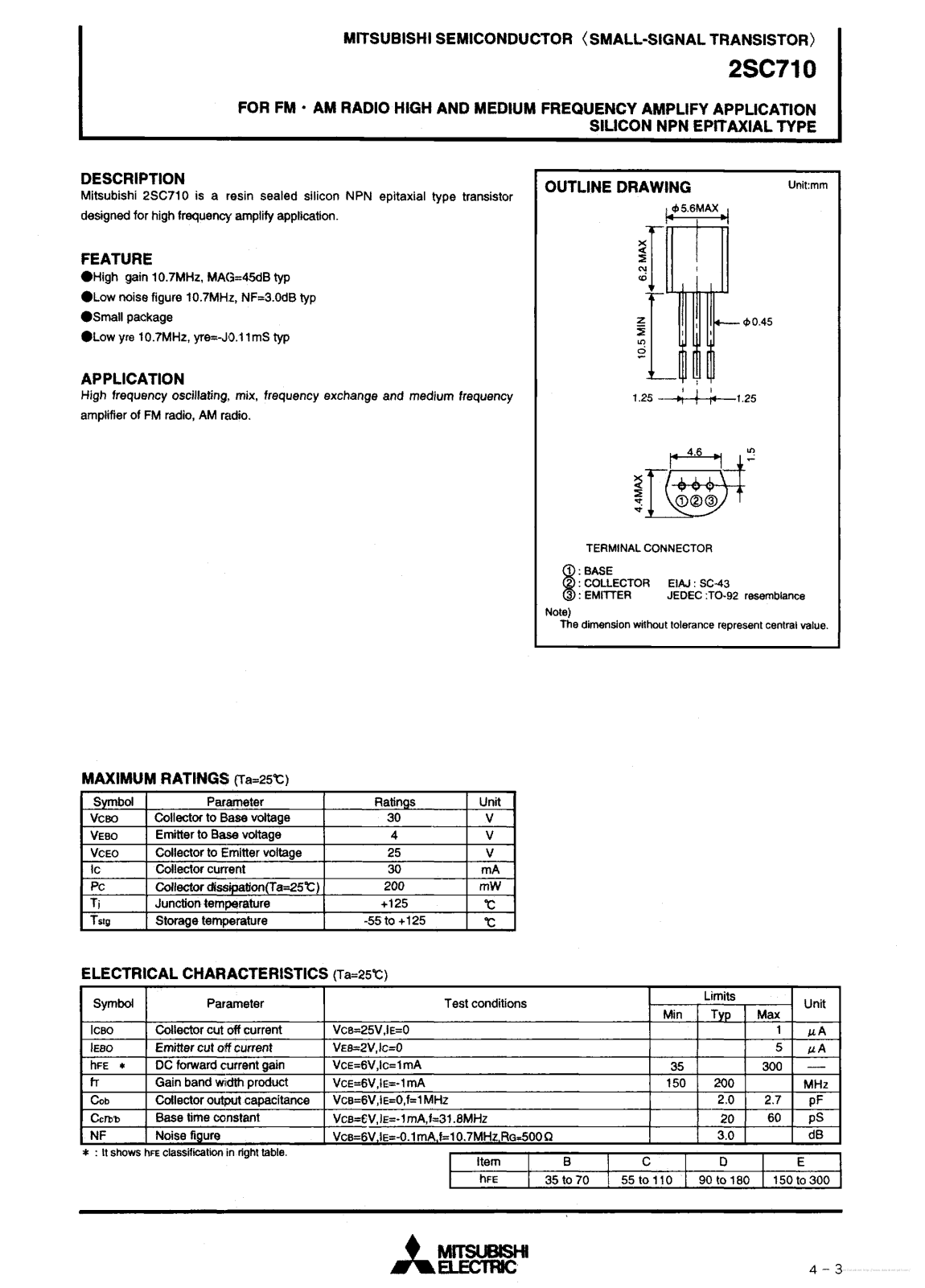 Datasheet 2SC710 Specification - ManualMachine.com