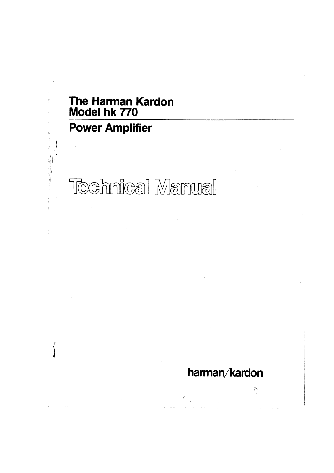 Harman Kardon hk770 Schematic