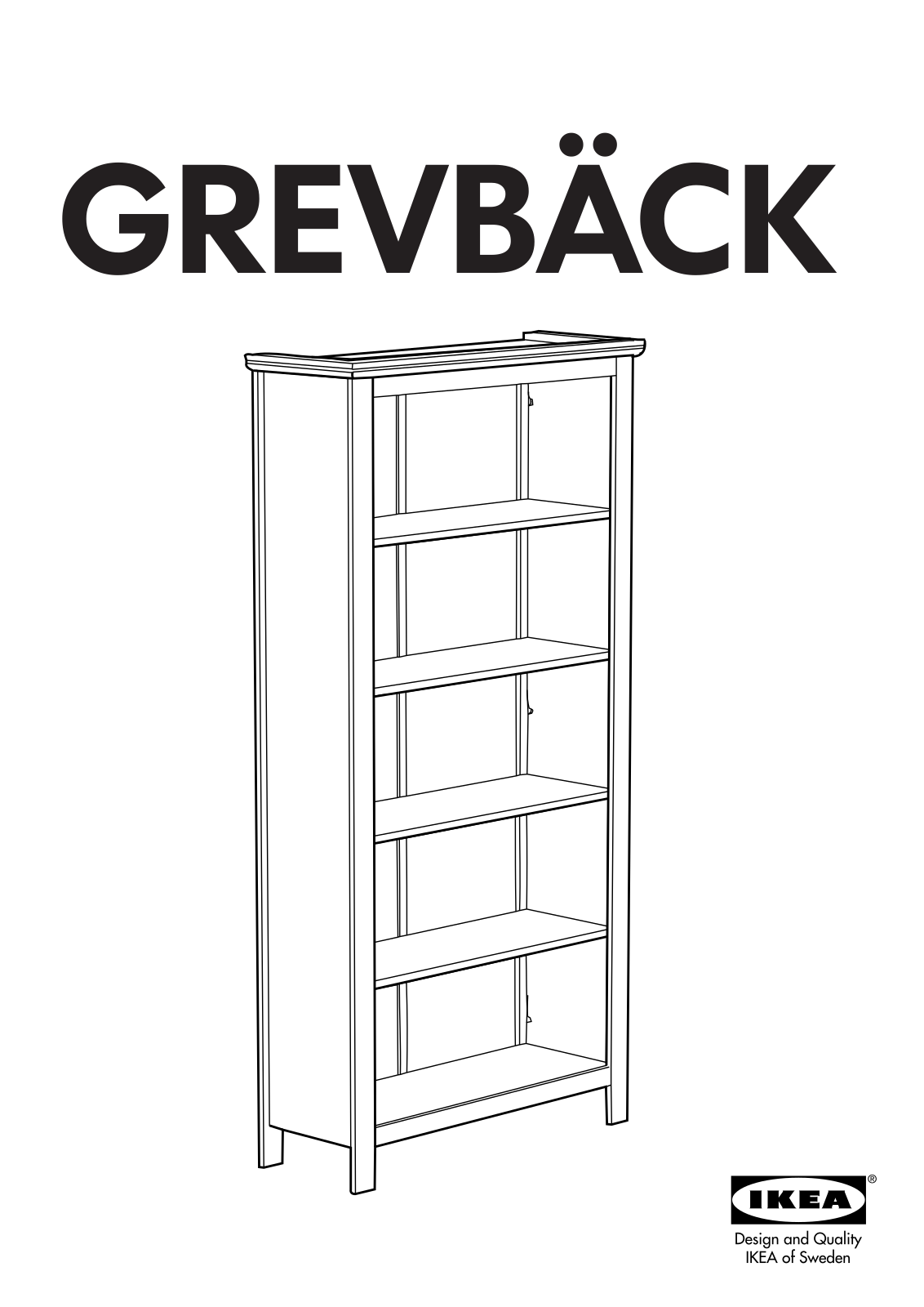 IKEA GREVBÄCK BOOKCASE 37 3/4X74 3/4