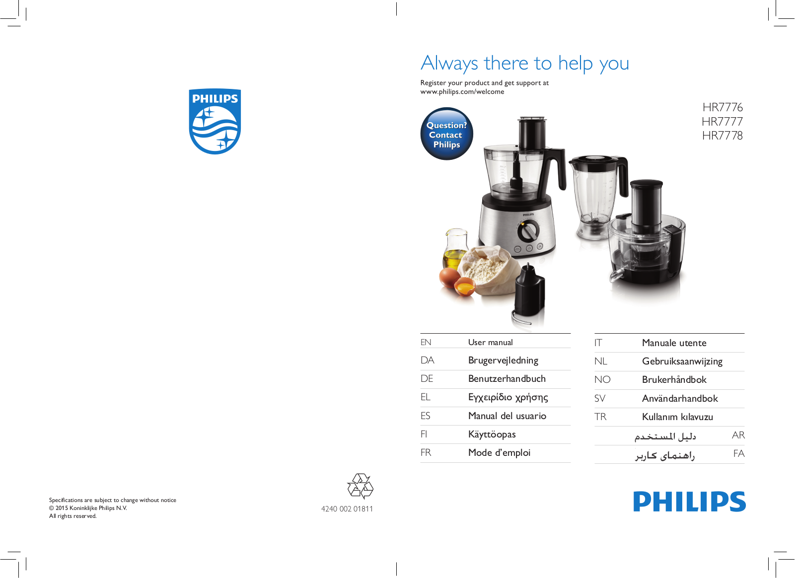 Philips HR7778-00 operation manual