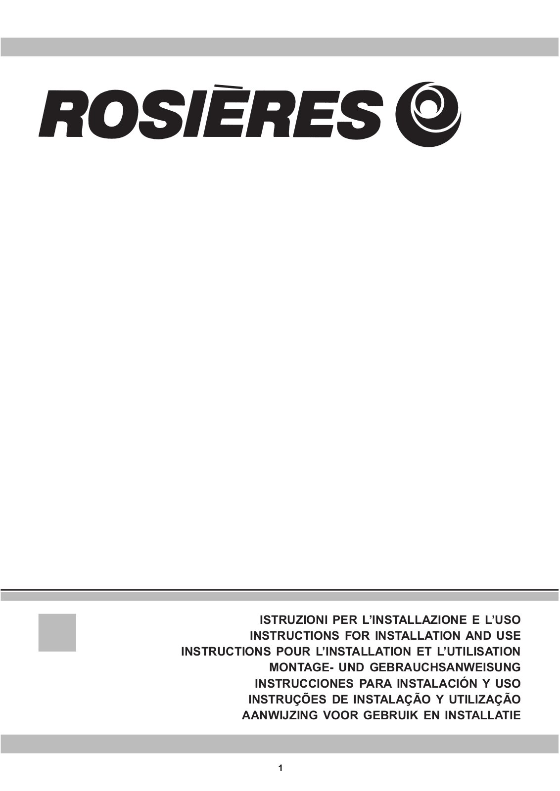 ROSIERES RHG580 User Manual