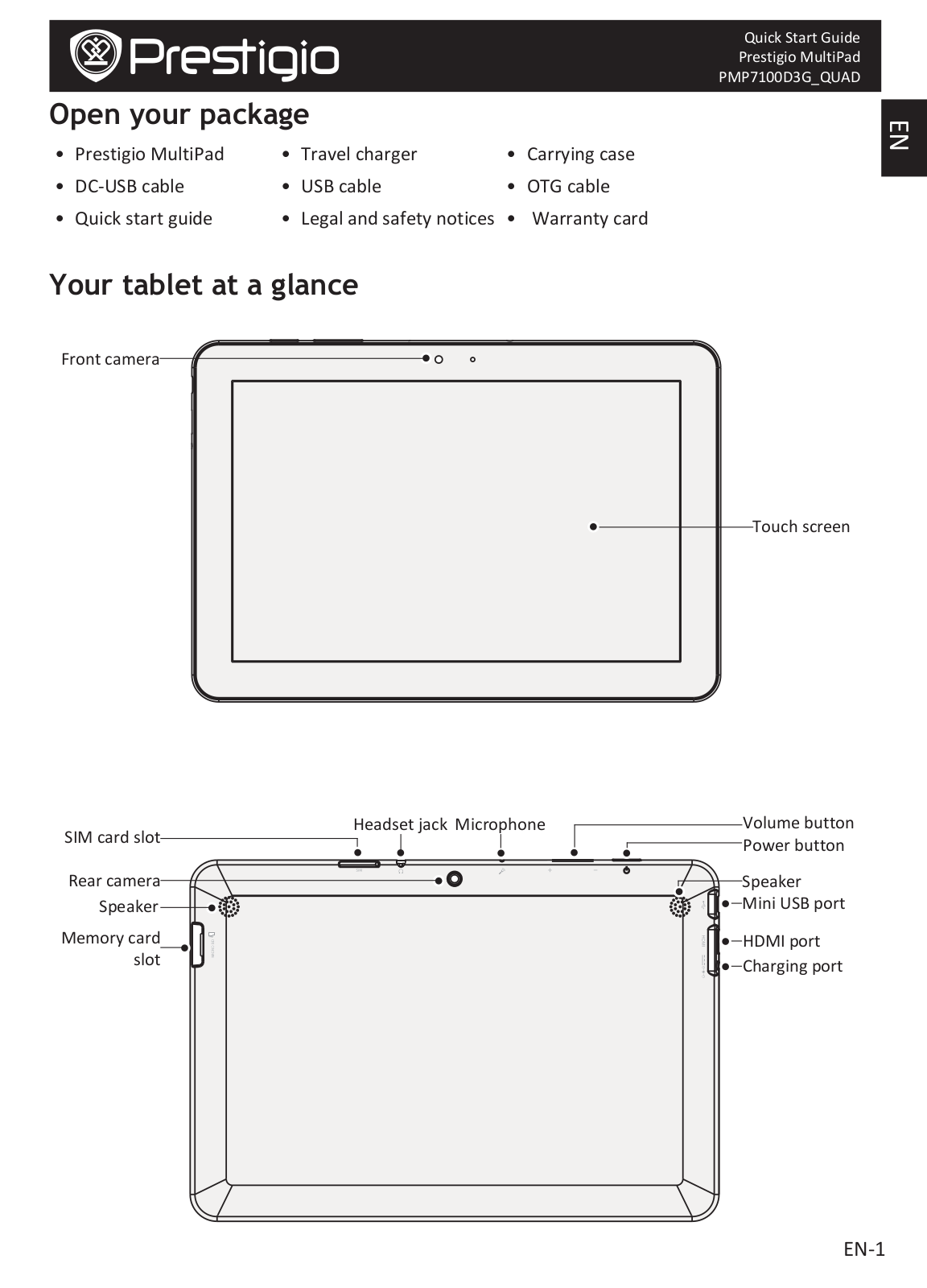 PRESTIGIO PMP7100D3G User Manual