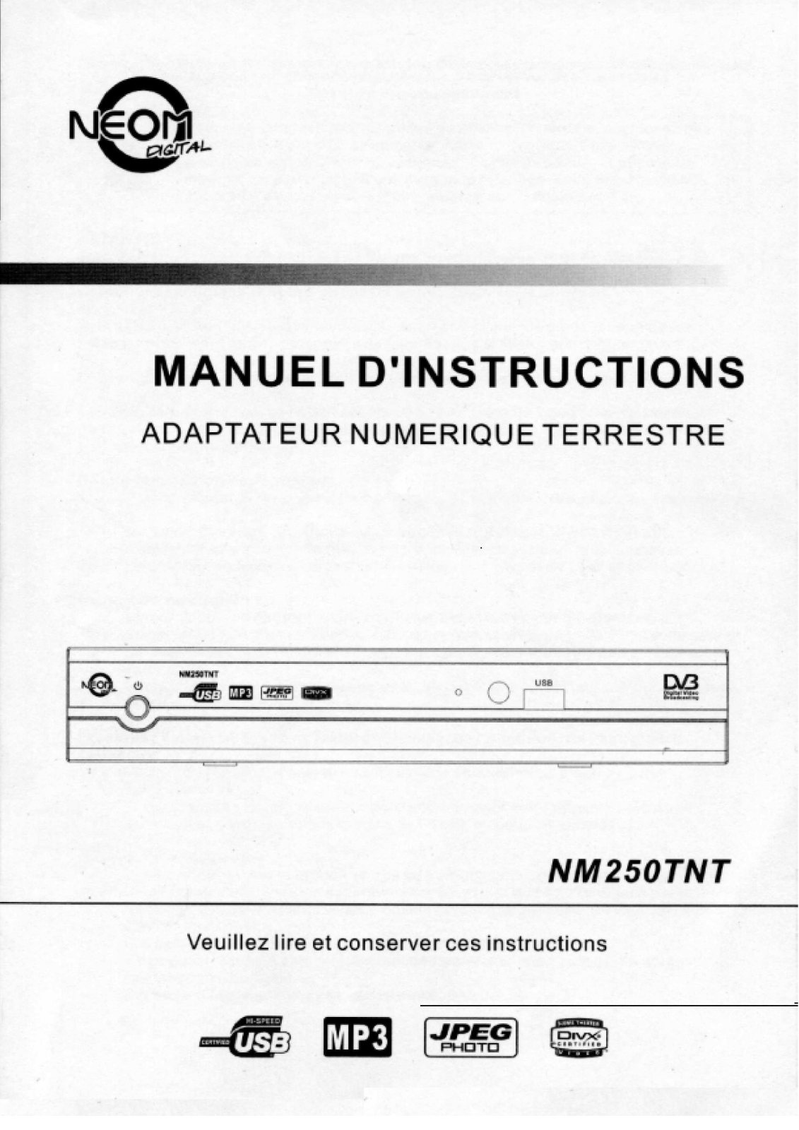 NEOM NM250TNT User Manual