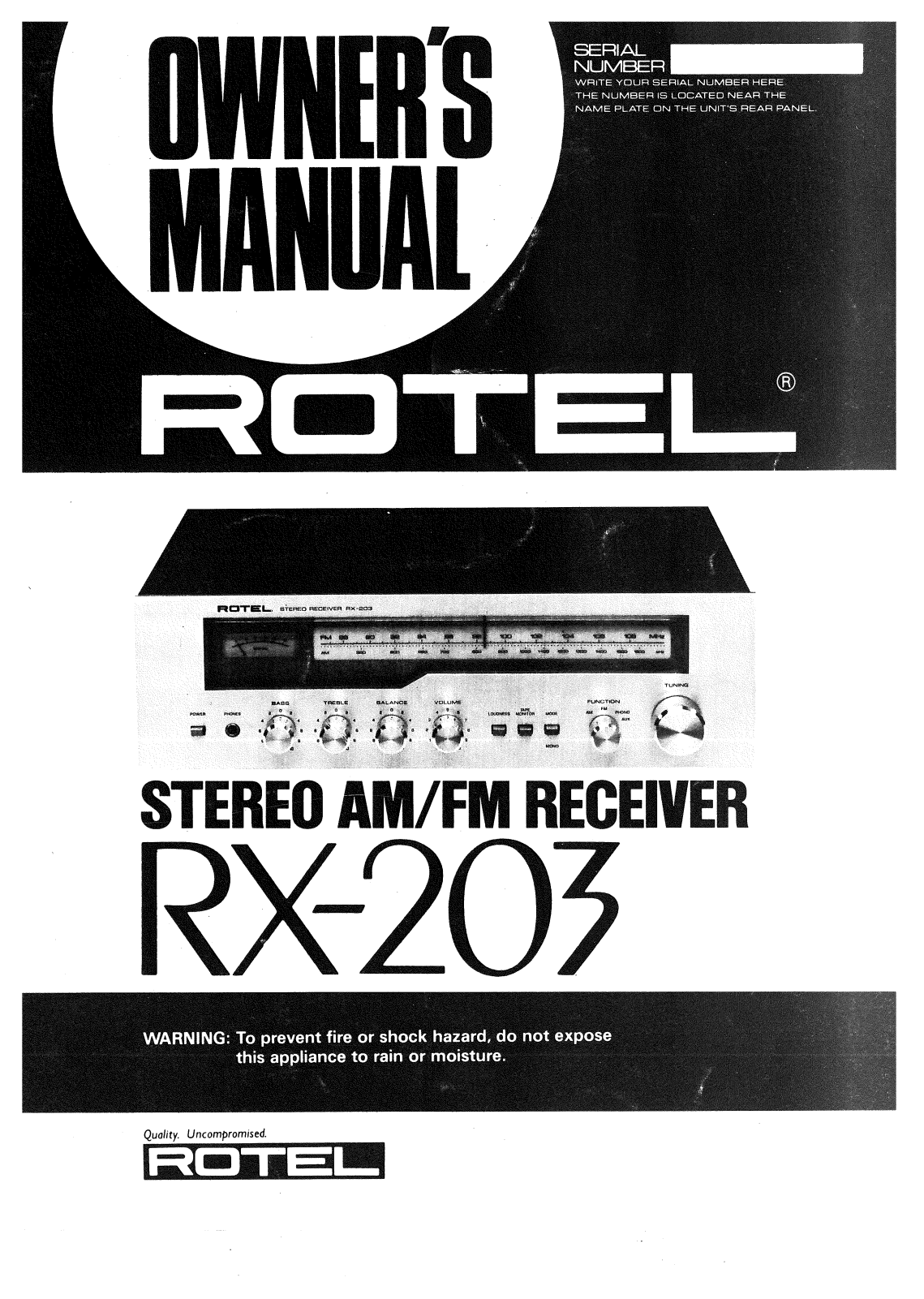 Rotel RX-203 User Manual