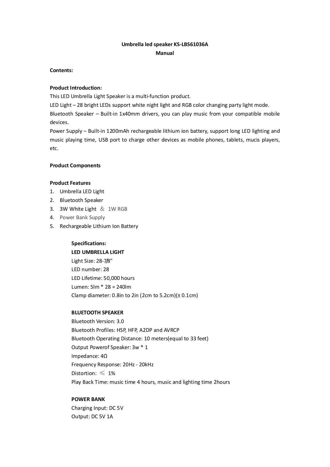 Kingstar KS User Manual