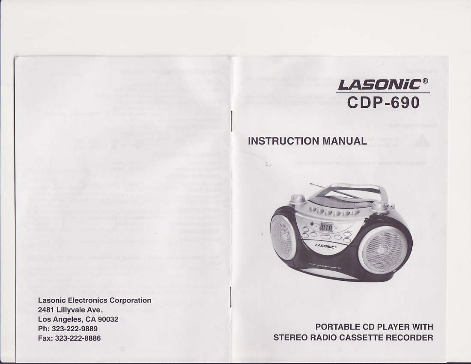 Lasonic CDP-690 User Manual