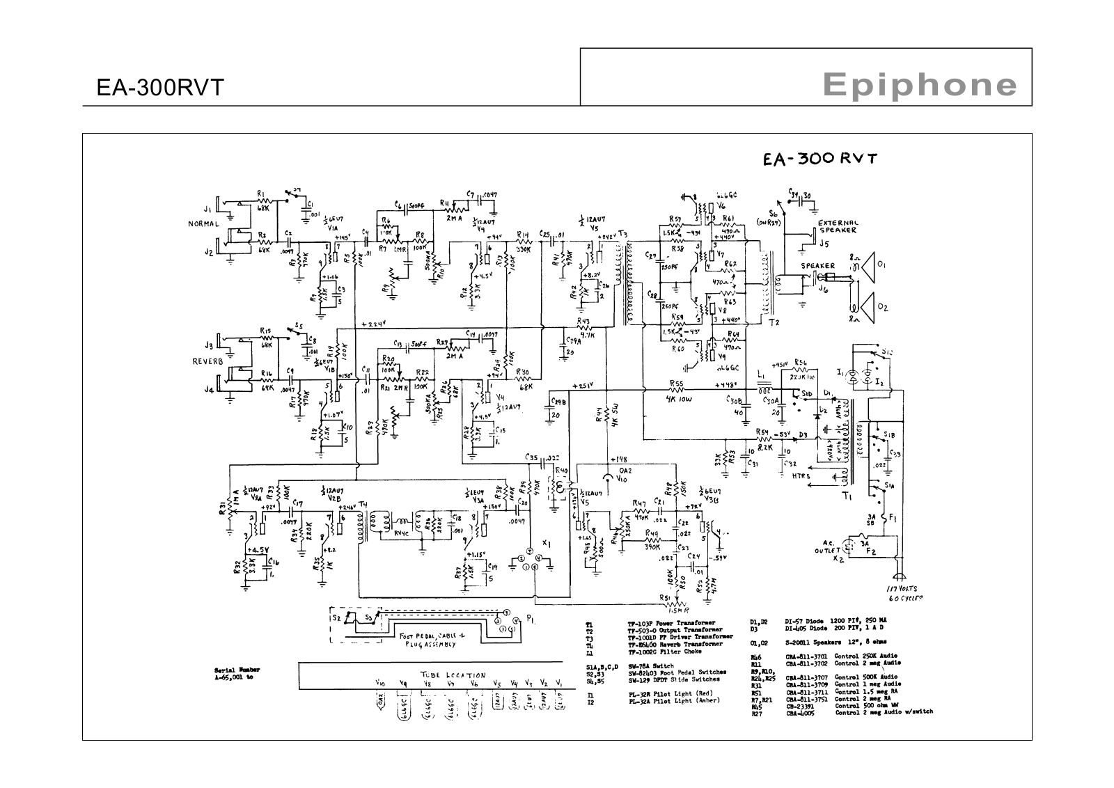 Gibson ea300rvt em y schematic