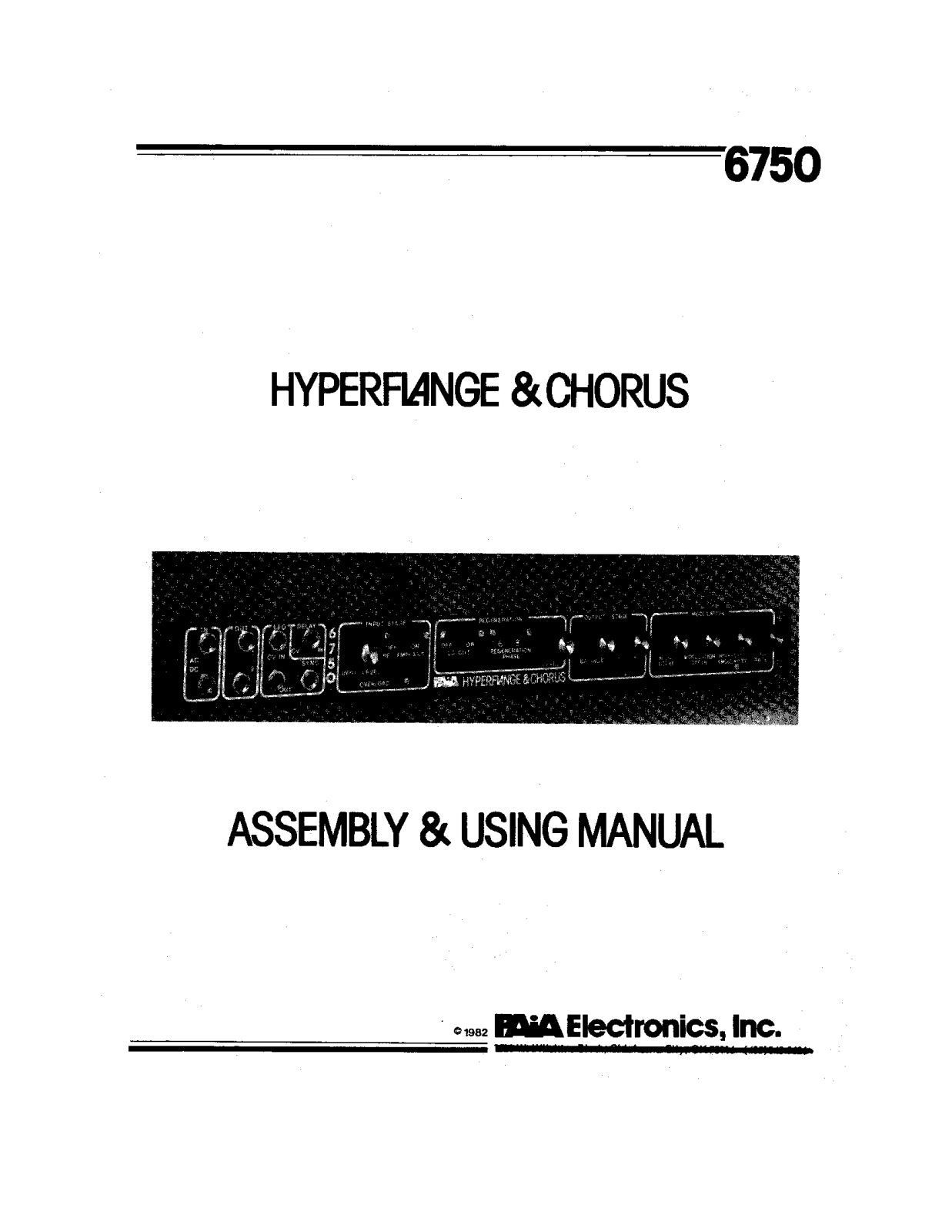 PAiA Electronics 6750 User's Manual