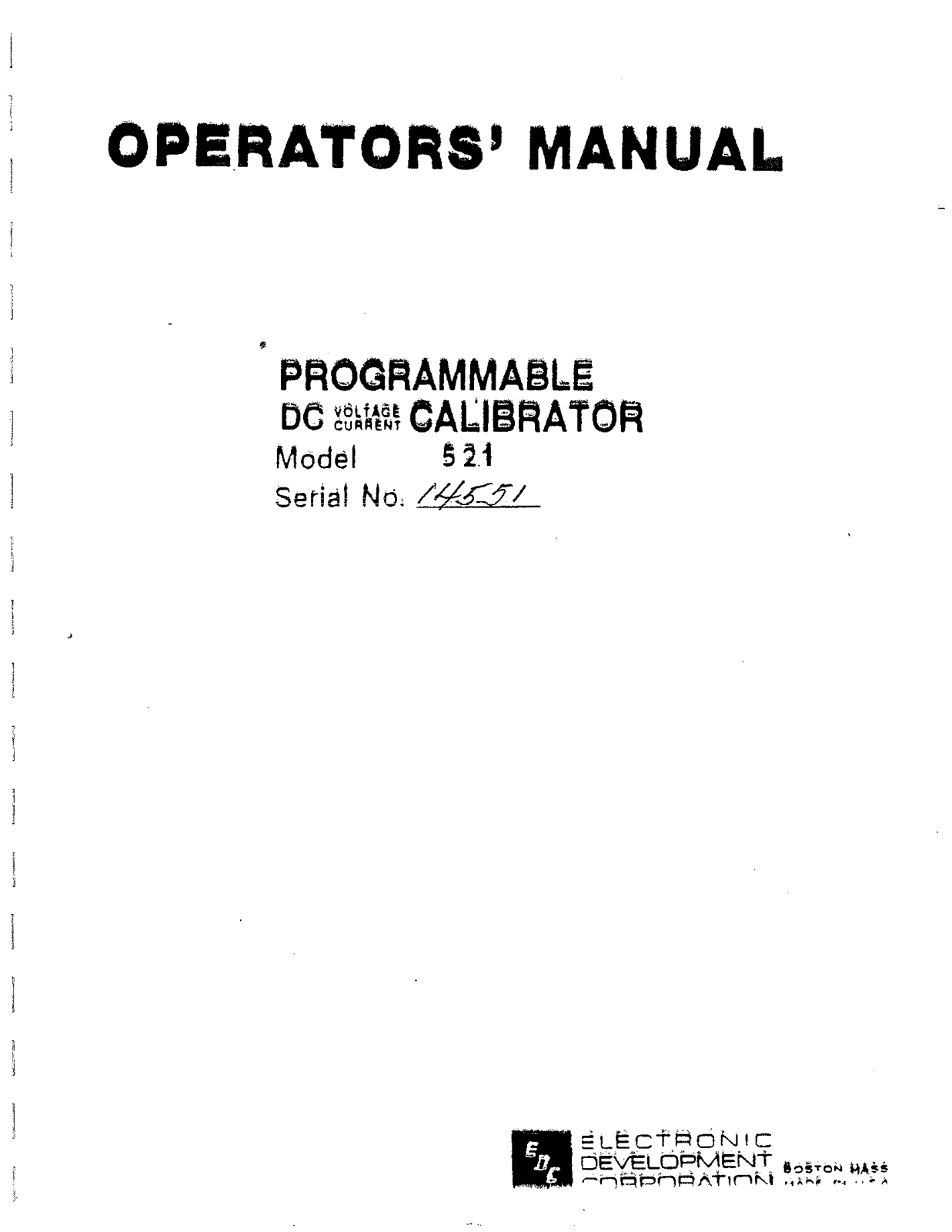 EDC 521 Service manual