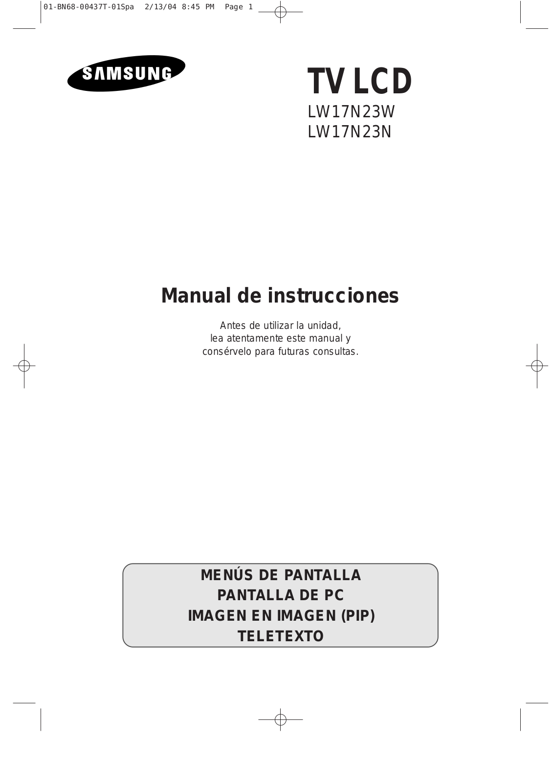 Samsung LW17N23N User Manual