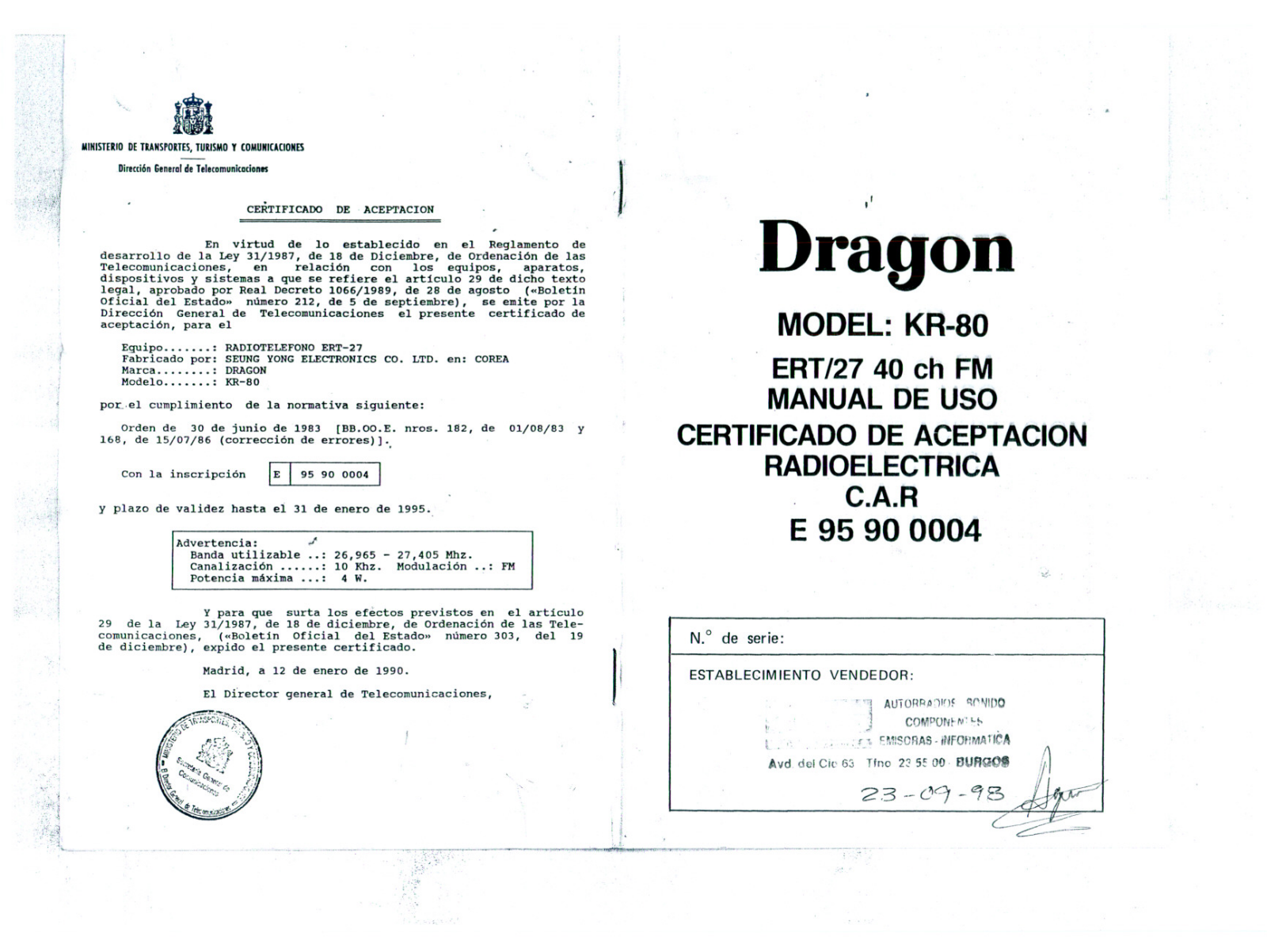 Dragon KR-80 User Manual - ManualMachine.com