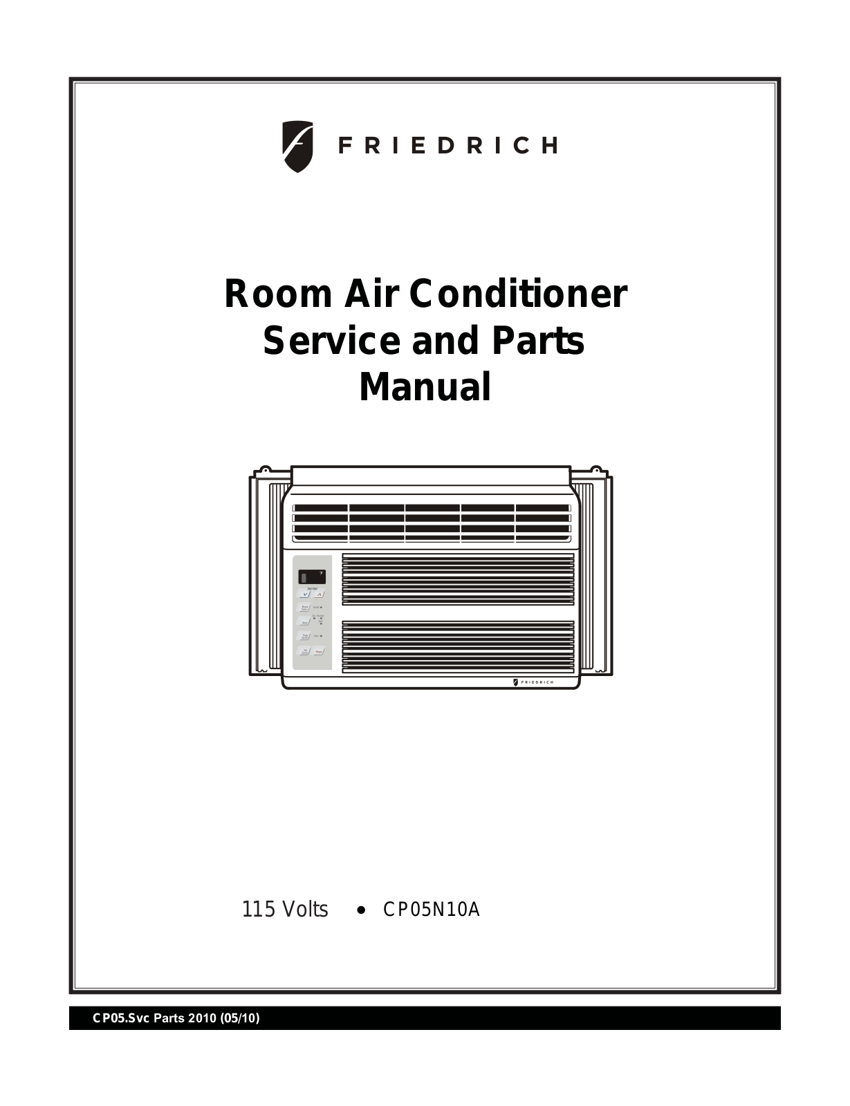 Friedrich Metal Products CP05N10A Service Manual