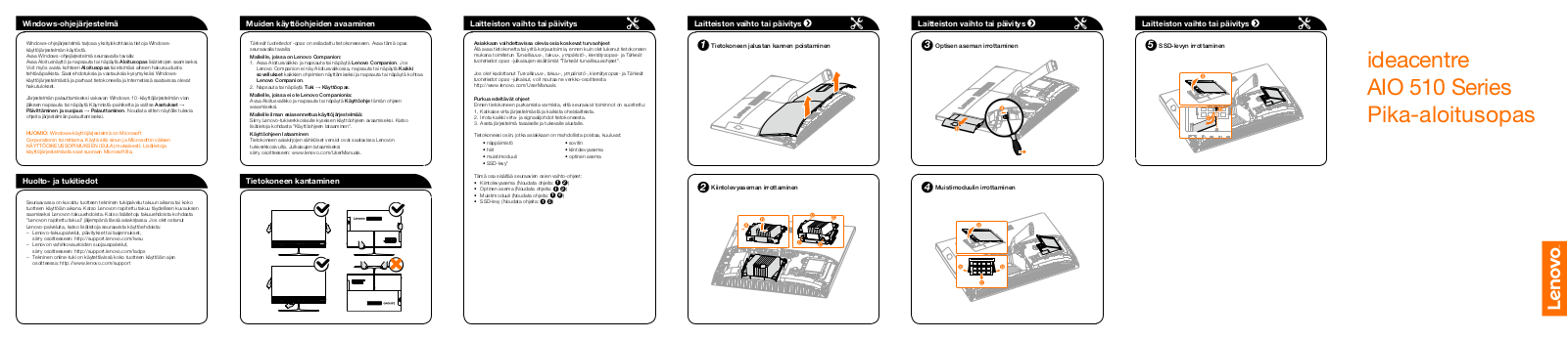 Lenovo ideacentre AIO 510-22ISH, ideacentre AIO 510-22ASR, ideacentre AIO 510-23ISH, ideacentre AIO 510-23ASR Quick Start Guide
