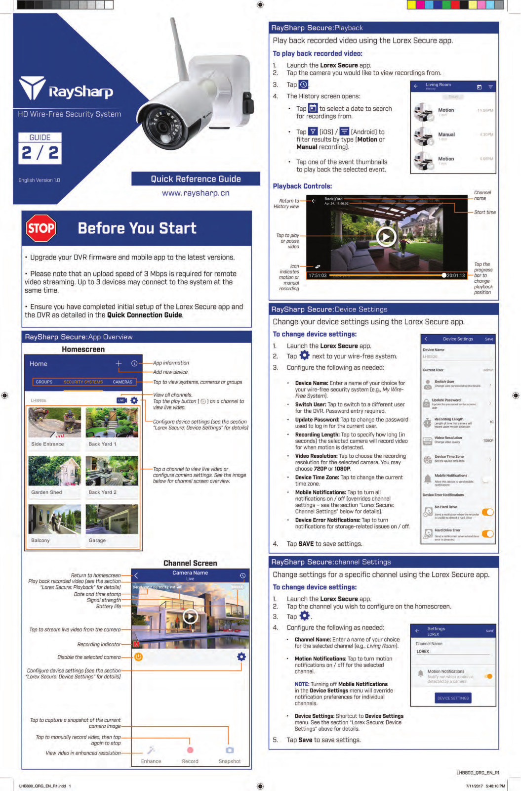 Zhuhai RaySharp Technology RS H2104AN, RS CH226SX User Manual