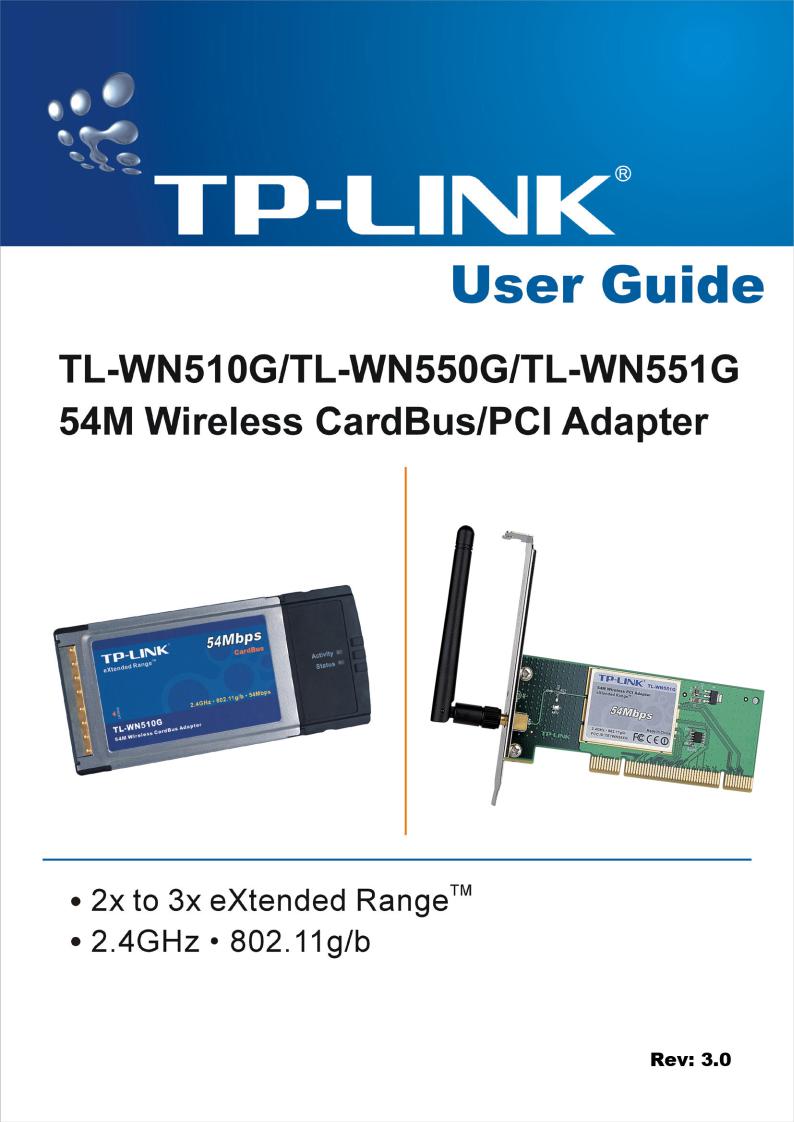 TP-Link TL-WN510G, TL-WN550G, TL-WN551G User Manual