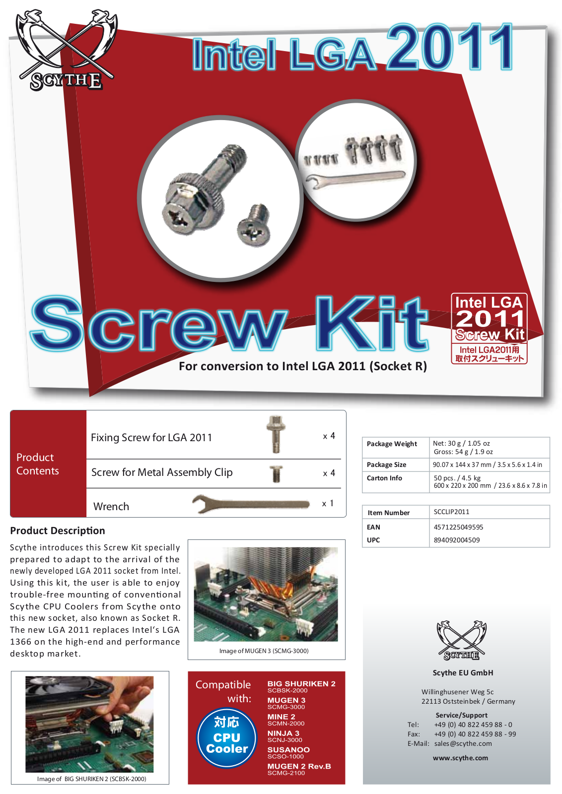SCYTHE SCCLIP2011 Datasheet - ManualMachine.com