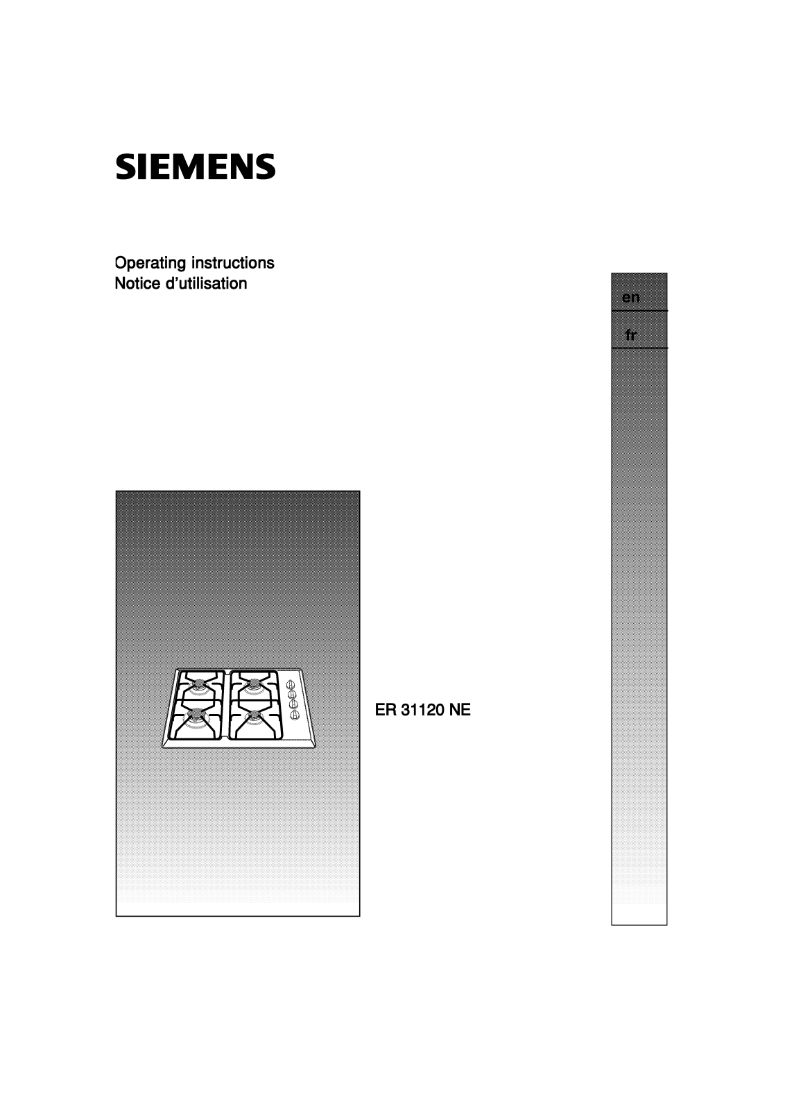 Siemens ER31120NE Operating instructions