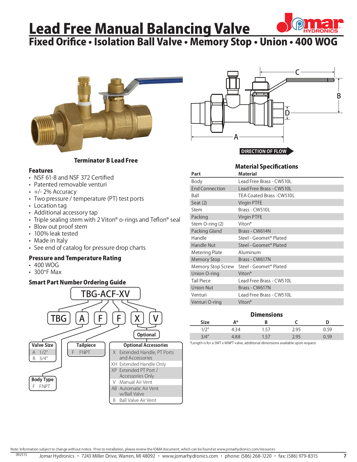 Jomar Terminator B User Manual