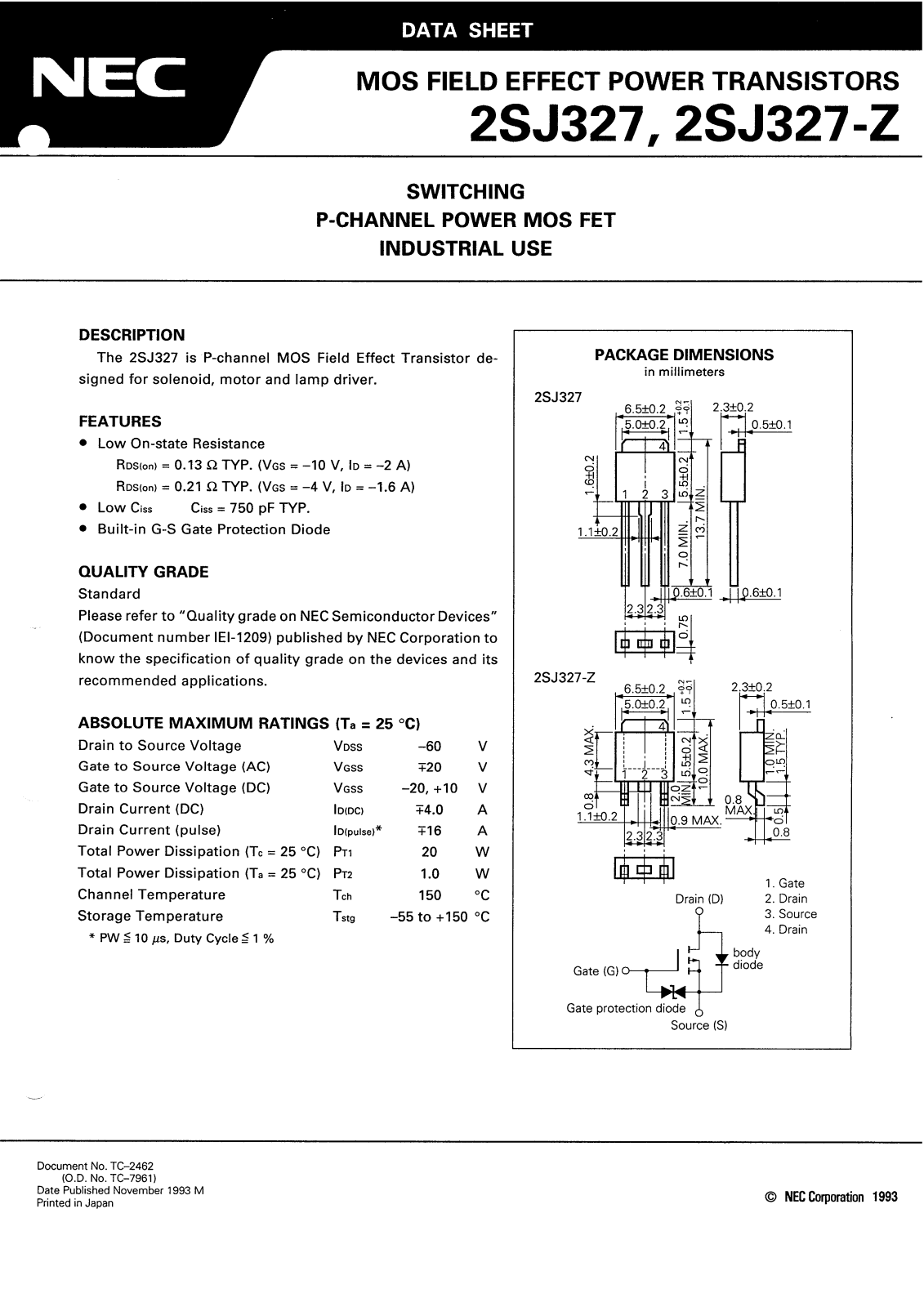 Philips 2sj327 DATASHEETS