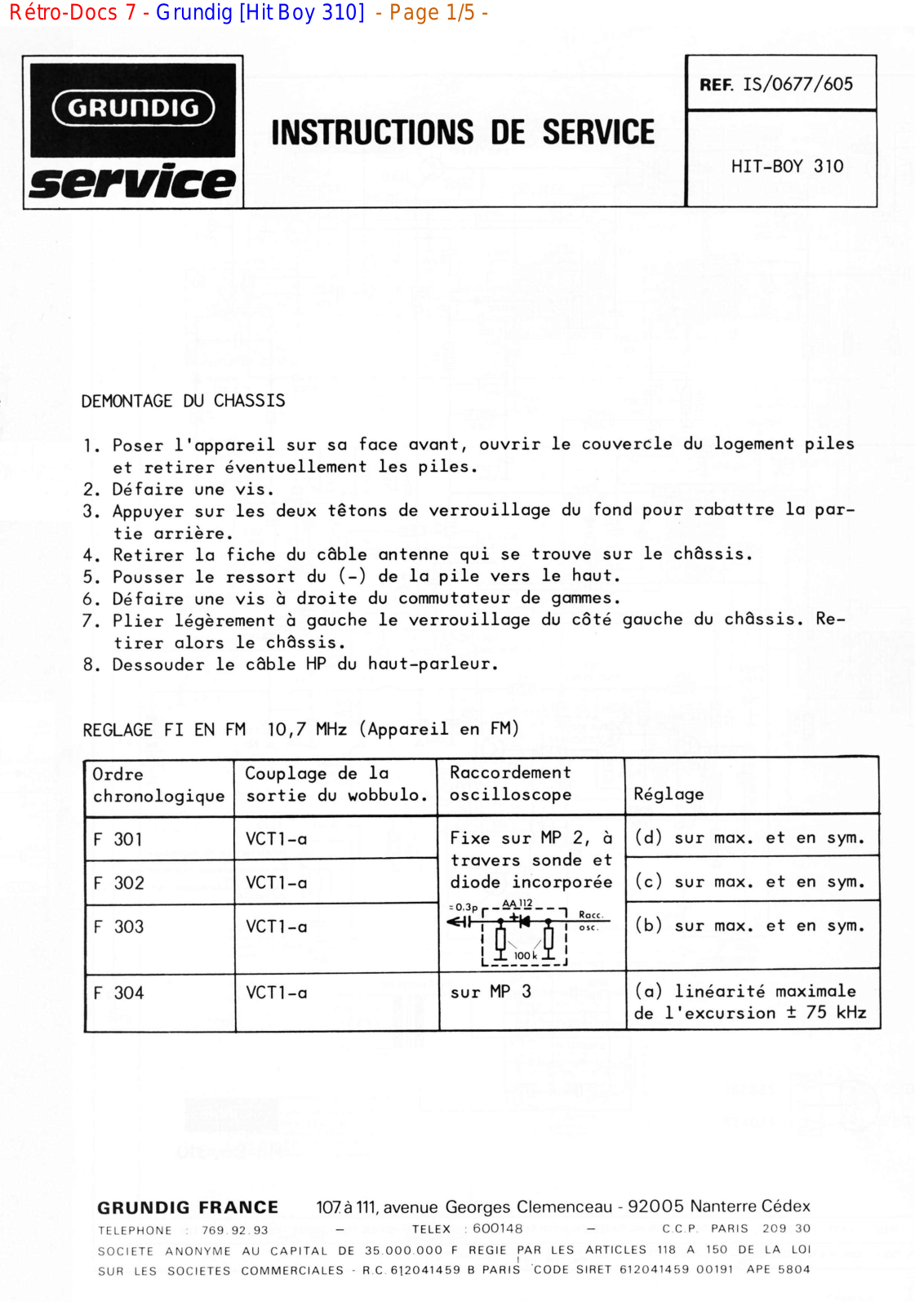 Grundig Hit-Boy-310 Service Manual