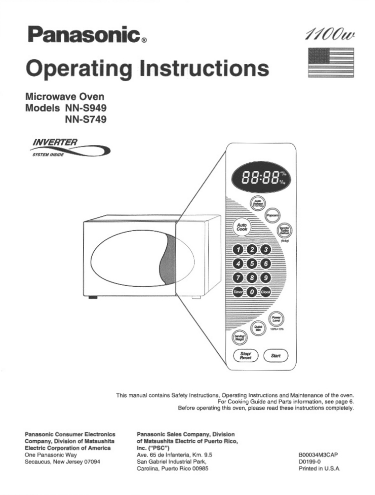 Panasonic Nn-s749 Owner's Manual