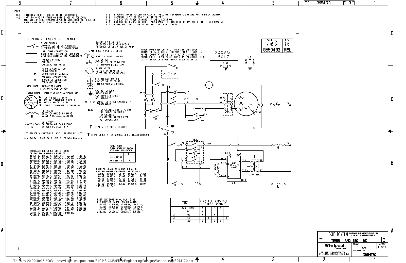 Whirlpool 6ALBR6245MW3 Parts Diagram