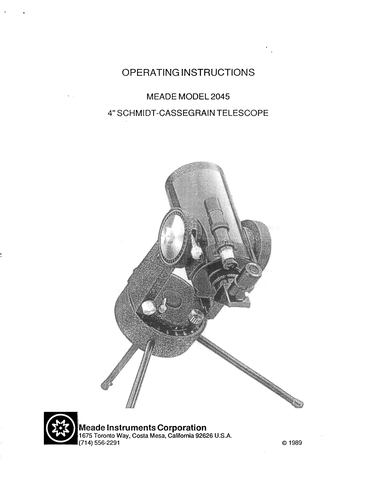 Meade 2045 User Manual