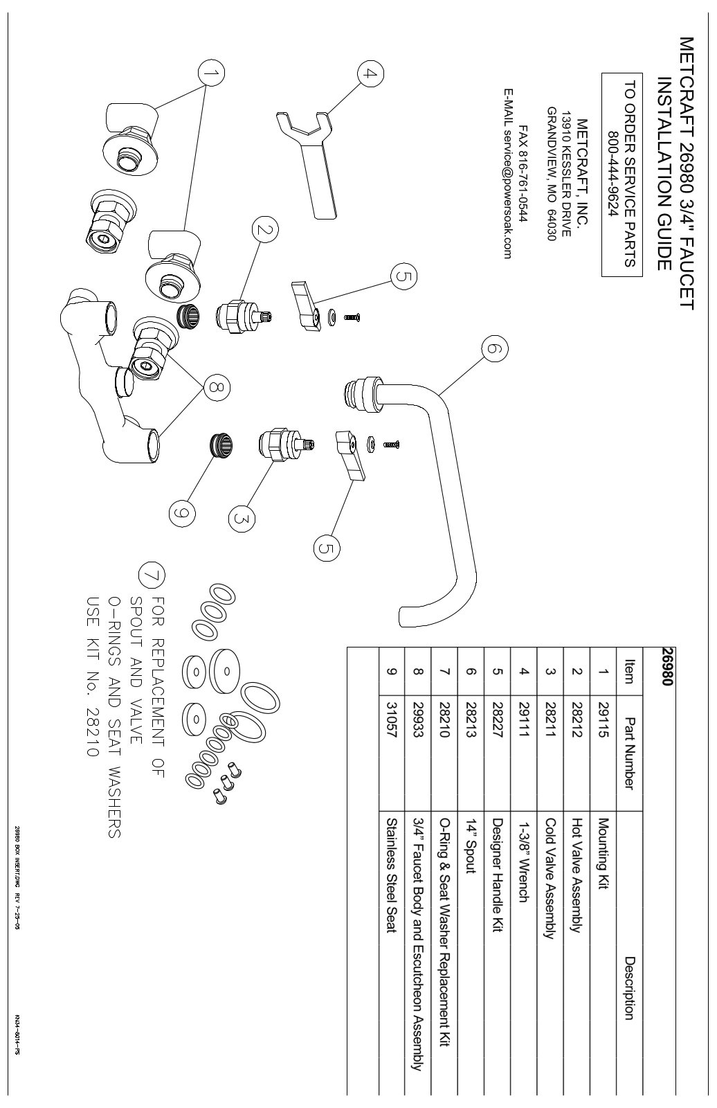 Metcraft 26980 Installation  Manual