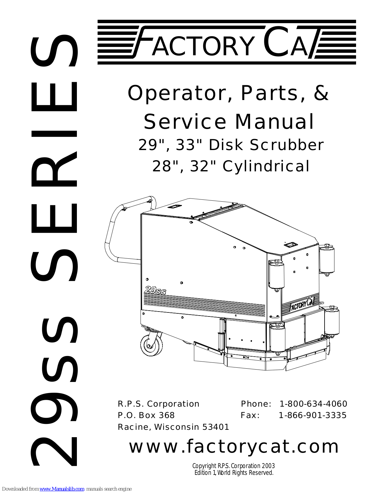 Factory Cat 29ss Series Operator, Parts, & Service Manual - ManualMachine.com
