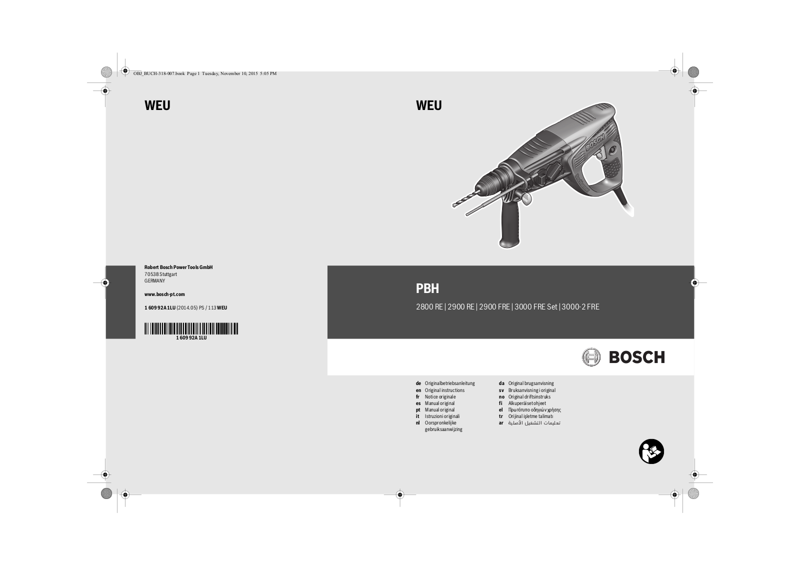 Bosch 3000 FRE, 2900 FRE, 2800 RE, 3000-2 FRE, 2900 RE User Manual