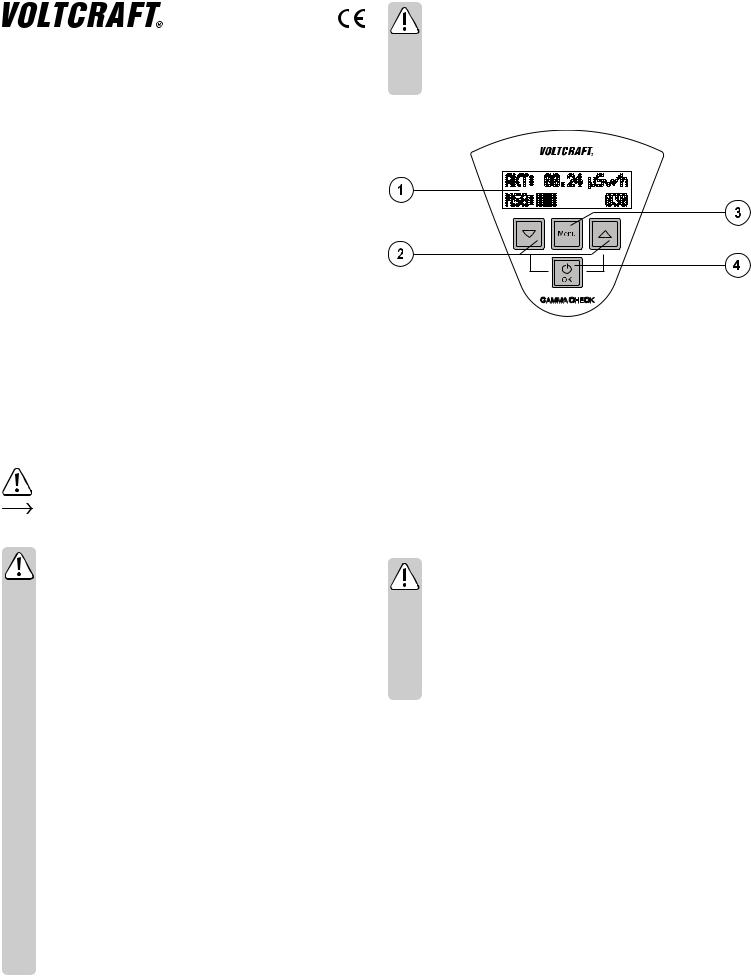 VOLTCRAFT GAMMA-CHECK A User guide